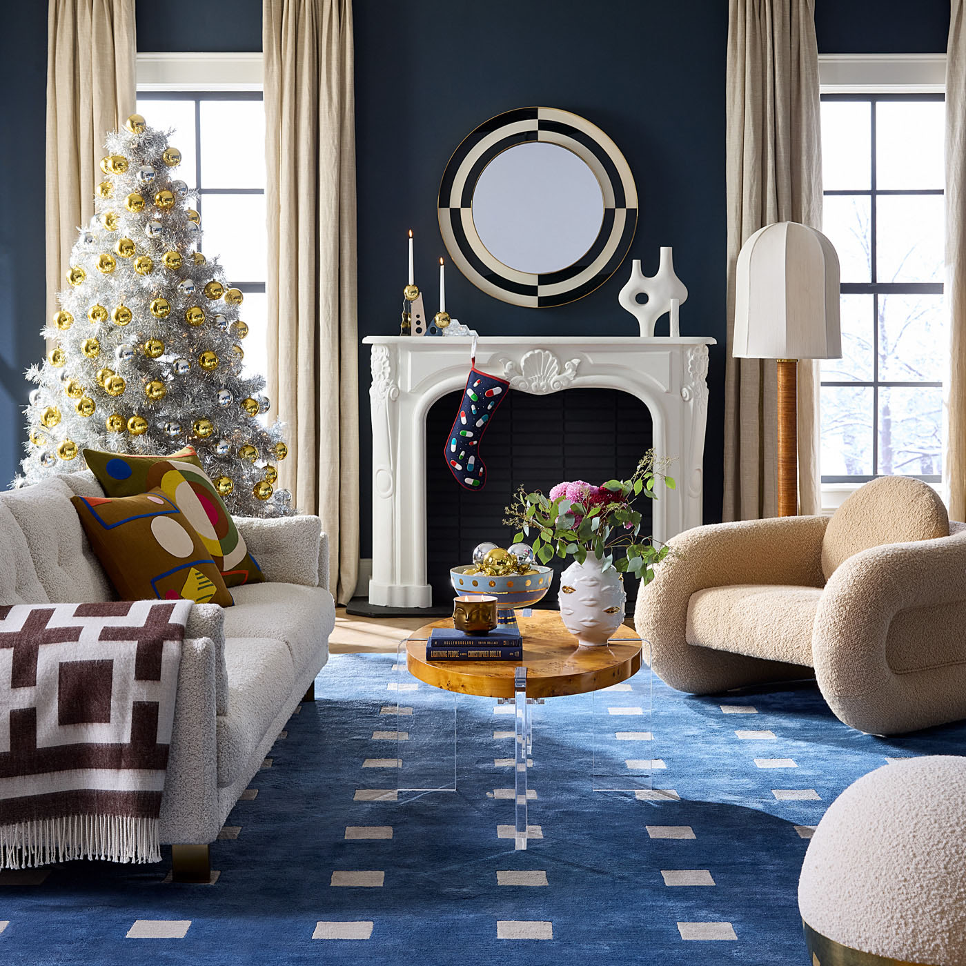 Hand Knotted Small Square Rug - Soft & Durable Wool Carpet for Living Room, Bedroom, or Nursery Decor