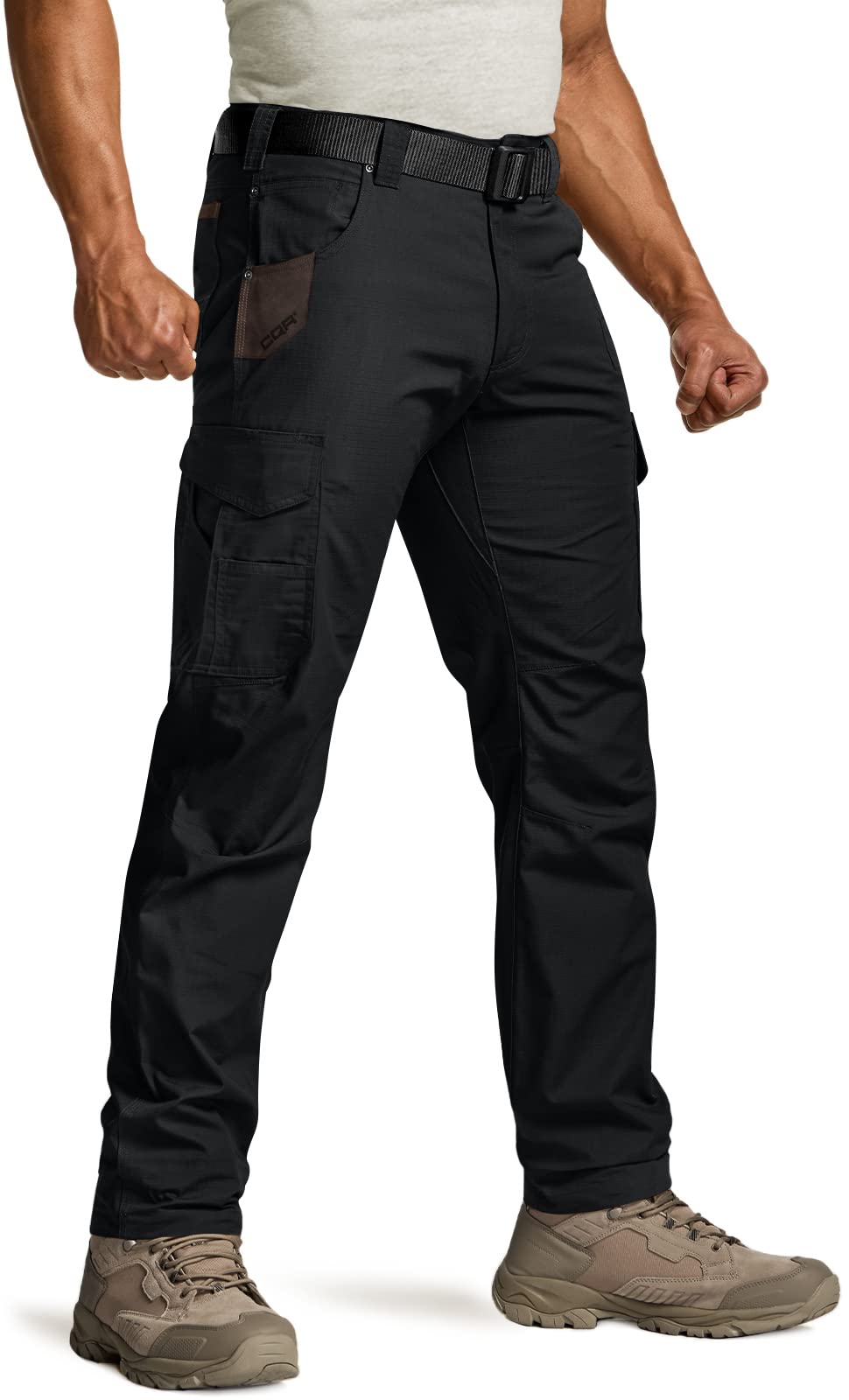 CQR Men's Ripstop Tactical Pants - Water Resistant Work Pants for Outdoor Utility & EDC | Durable Cargo Pants for Hiking, Camping & Workwear
