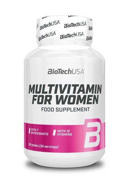 BioTechUSA Women's Multivitamin Supplement - 60 Tablets for Daily Energy, Immunity & Wellness | Ideal for Active Women & Fitness Lovers