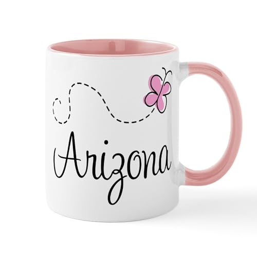 White/Pink Inside - Butterfly Arizona Mug