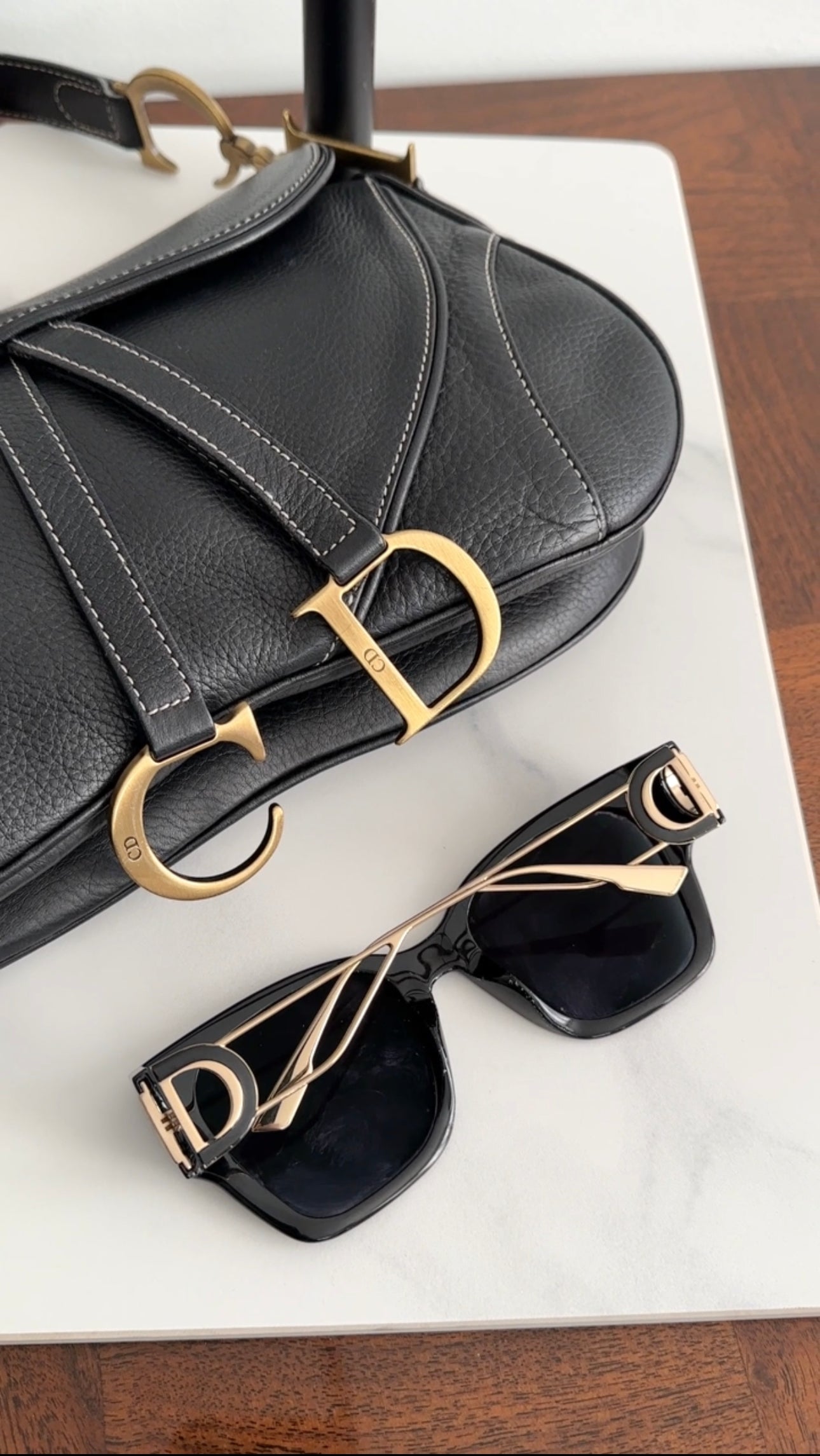 Christian Dior 30 Montaigne Black Square CD Logo Sunglasses for Women - Luxury Designer Shades for Fashion & UV Protection - Perfect for Beach, Driving & Outdoor Activities