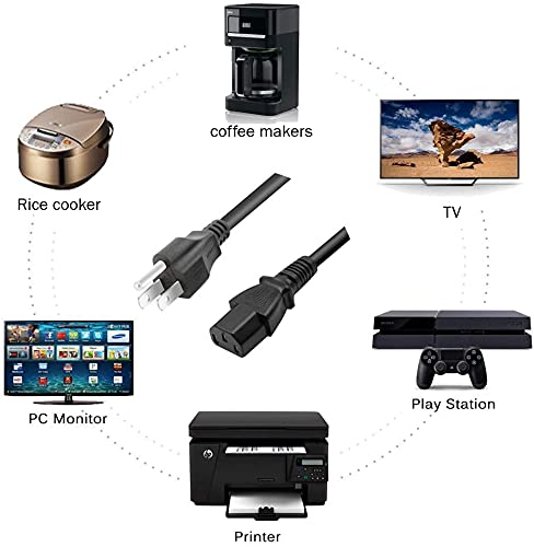 Pyle Pro PMX802M 8 Channel LCD Powered Mixer Replacement Power Cord - Marg AC Outlet Socket Cable Plug Lead for Professional Audio Mixing & Live Sound Equipment