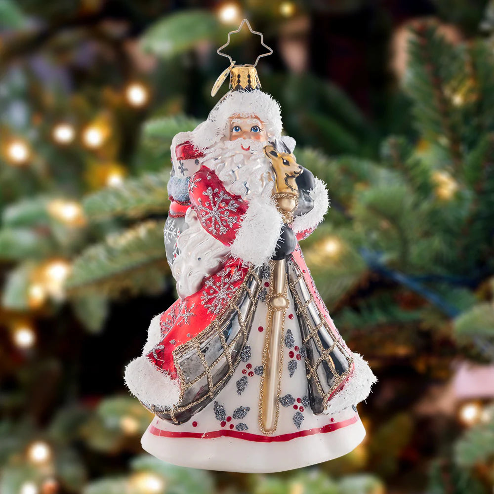 Winter Splendor Santa Christmas Decor - Festive Holiday Home Decor for Xmas Tree, Fireplace Mantel & Indoor Holiday Decorations