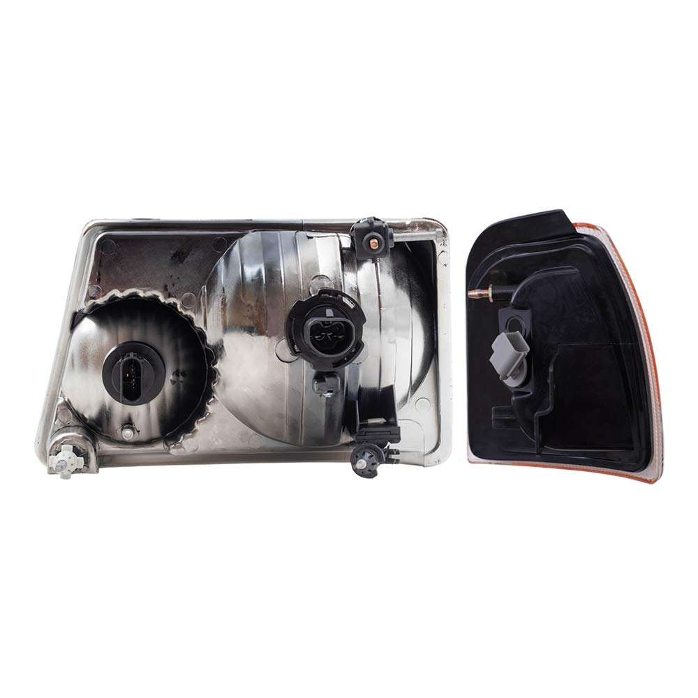 2006-2011 Ford Ranger Pickup Replacement Headlights with Park Signals - Brock LED Headlight Assembly for Improved Night Driving & Safety (Pair) - Perfect for Off-Roading, Commuting & Truck Upgrades
