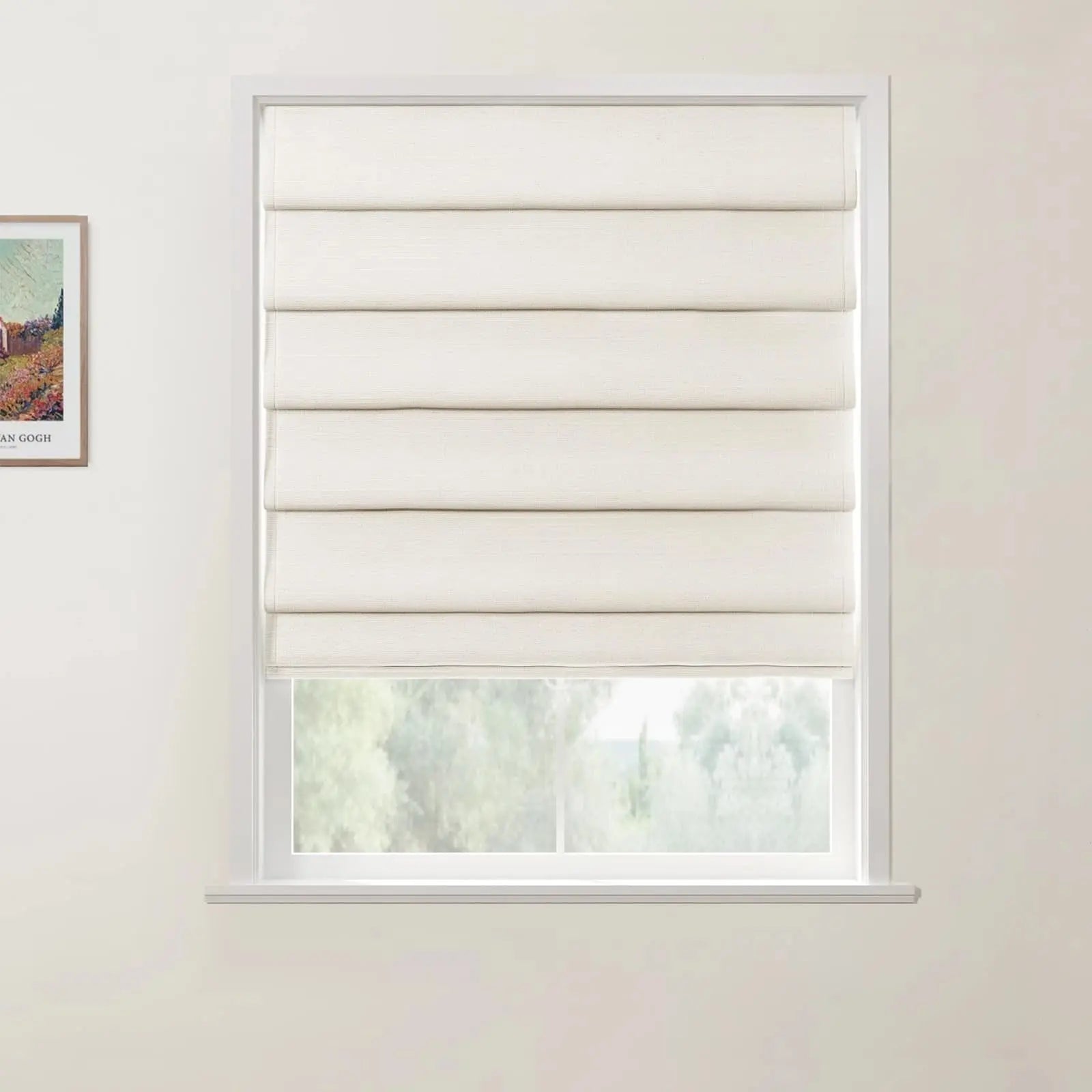 Custom Cordless Roman Shades - Blackout Window Blinds for Living Room, Bedroom & Home Decor - Easy to Install & Adjustable Light Control