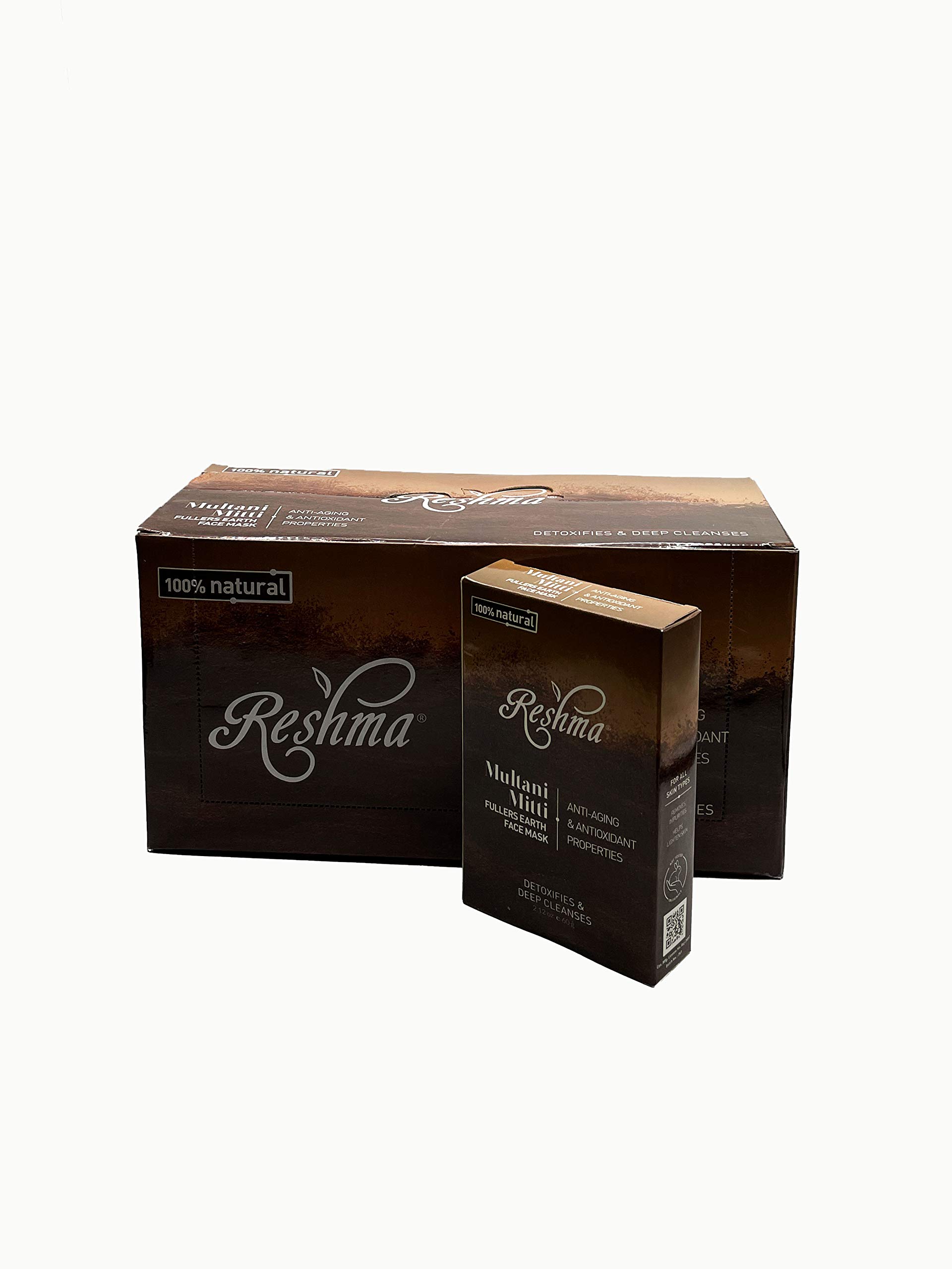 Reshma Beauty Fuller's Earth Clay Mask (Multani Mitti) | 100% Natural Deep Cleansing & Exfoliating Face Mask for All Skin Types | Reduces Blemishes & Minimizes Pores | Vegan & Cruelty-Free (12 Pack) | Perfect for Spa Nights & Acne-Prone Skin Care Routine