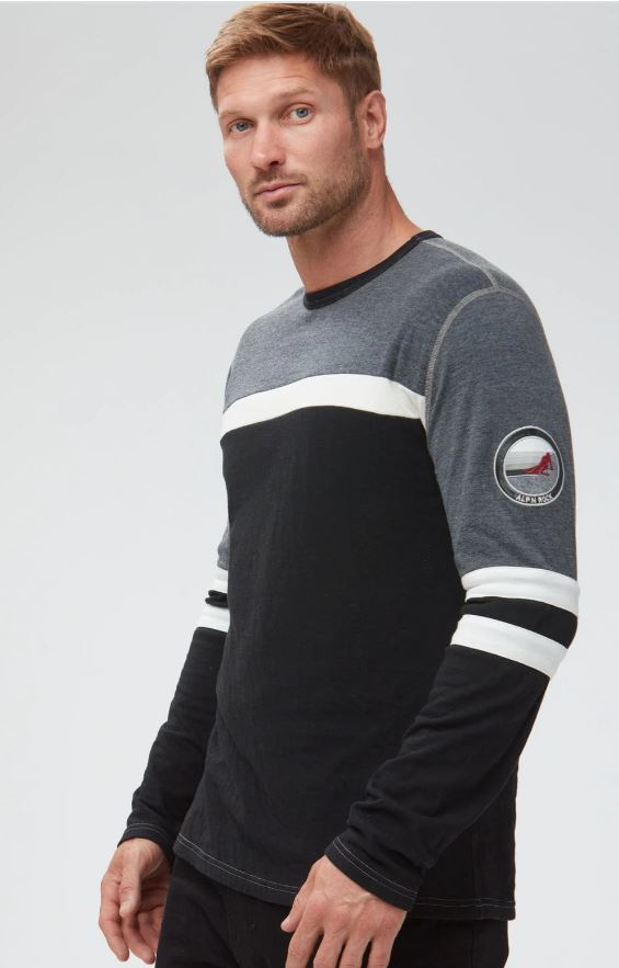 Men's Alp N Rock Downhill Ski Crew Neck Sweater - Warm Winter Thermal Base Layer for Skiing, Snowboarding & Outdoor Activities (Black)
