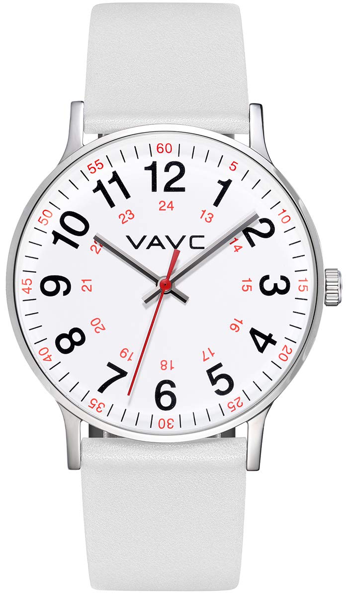 Nurse Watch for Medical Professionals & Students - Easy to Read 24-Hour Dial with Second Hand - Perfect for Doctors, Nurses & Healthcare Workers in Hospitals & Clinics