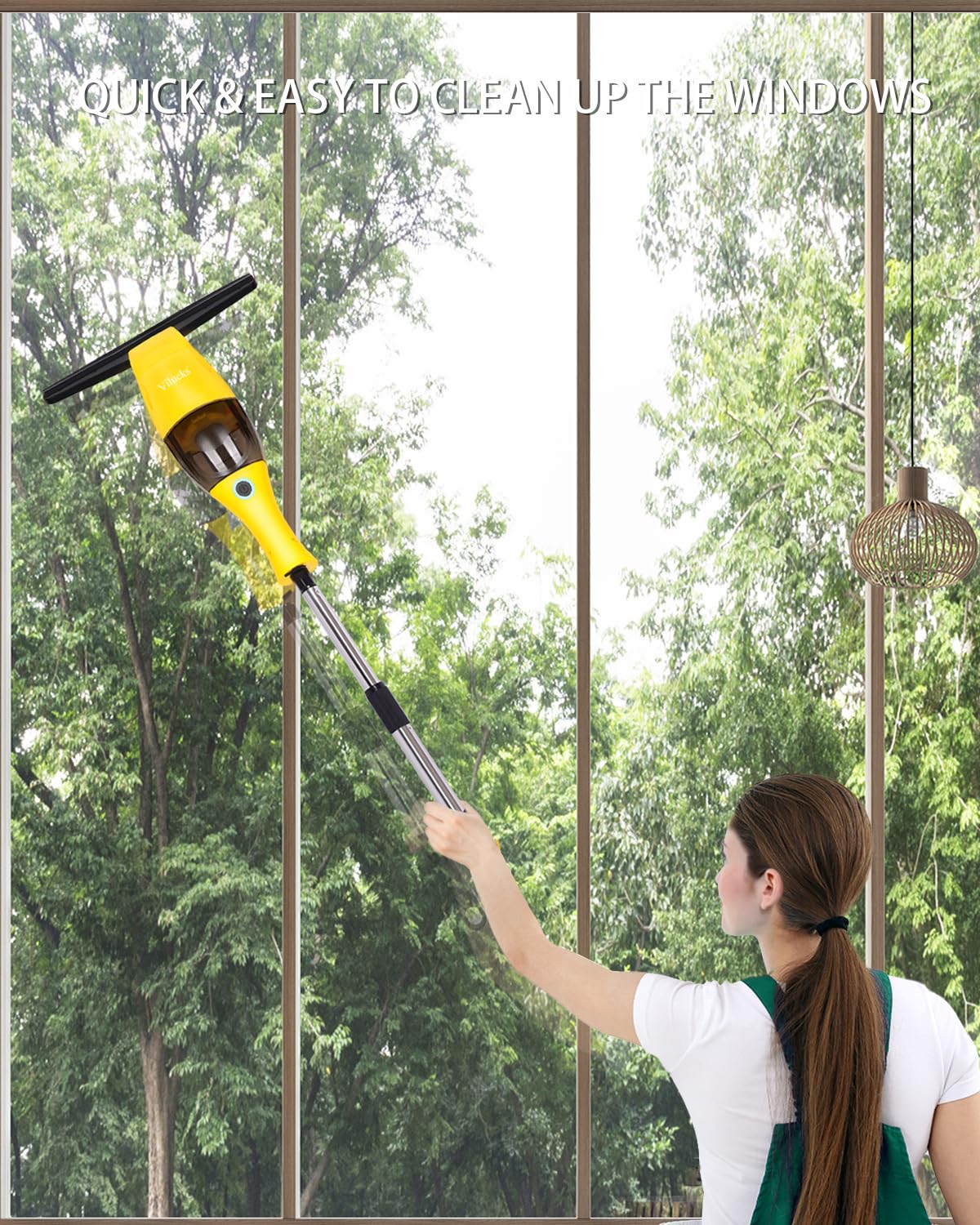 Rechargeable Cordless Window Vacuum Cleaner - 11 Inch Electric Squeegee for Windows, Mirrors, Tiles, Glass Doors & Car Windshield | Perfect for Home Cleaning, Auto Detailing & Commercial Use