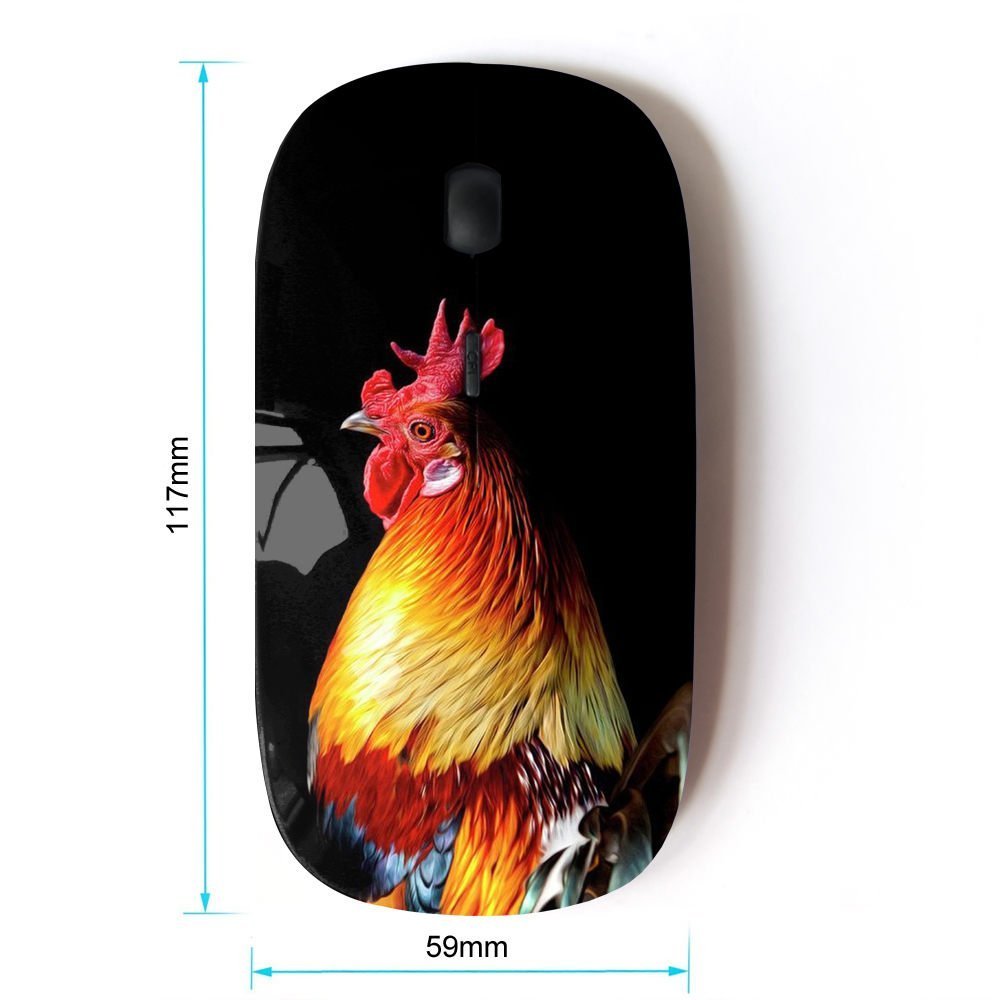 2.4G Wireless Optical Mouse - Golden Rooster & Black Chicken Design for PC/Laptop - Perfect for Office, Gaming & Home Use