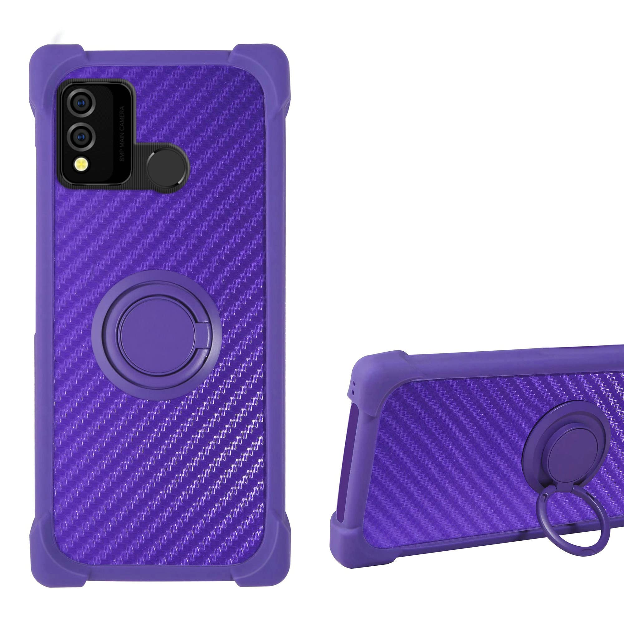 BLU J9L Phone Case with Magnetic 360° Swivel Stand & Ring Holder - Purple | Compatible with BLU J9L | Perfect for Hands-Free Viewing, Gaming, and Video Calls