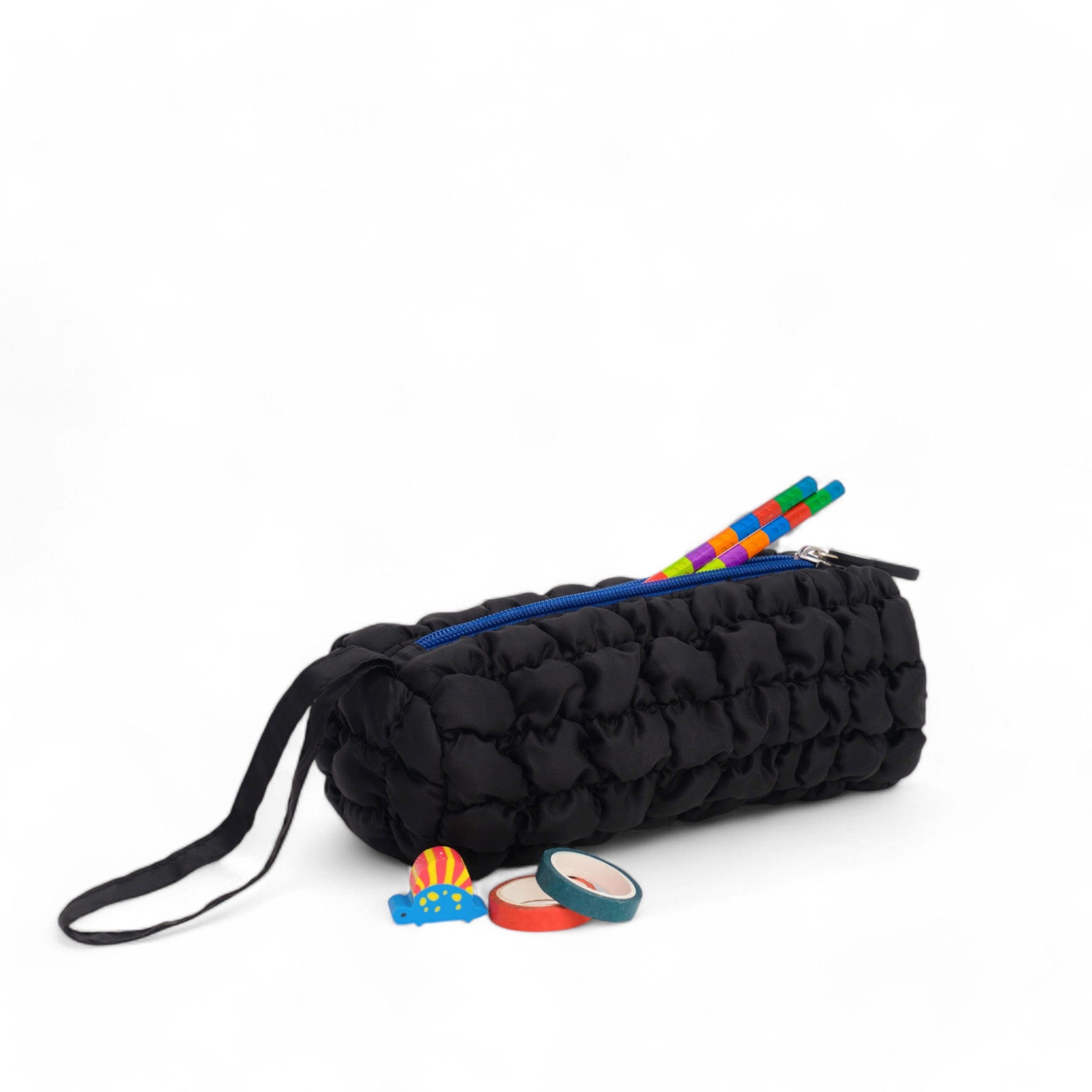 Premium Boba Tea Themed Pencil Pouch - Jet Black School & Office Organizer for Pens, Markers & Art Supplies | Cute Stationery Accessory for Students & Teachers