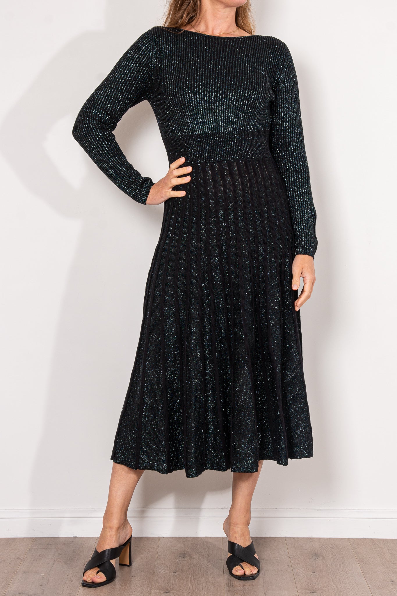 ELK Glittra Metallic Sequin Party Dress for Women - Elegant Evening Gown for Prom, Cocktail, Nightclub & Special Occasions