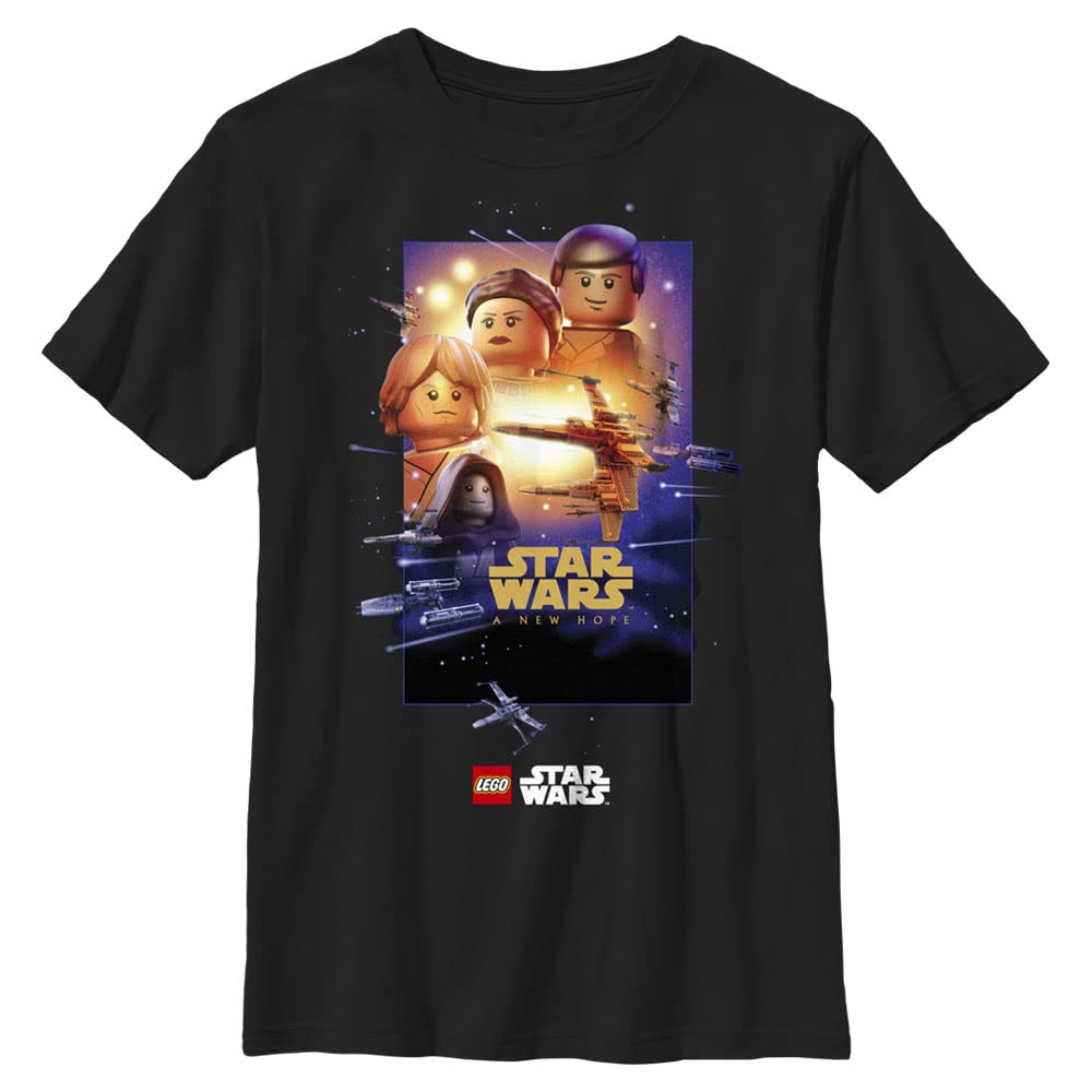 Star Wars Lego New Hope Kids Short Sleeve T-Shirt for Boys - Soft Cotton Graphic Tee for Playdates, Birthday Parties & Everyday Wear