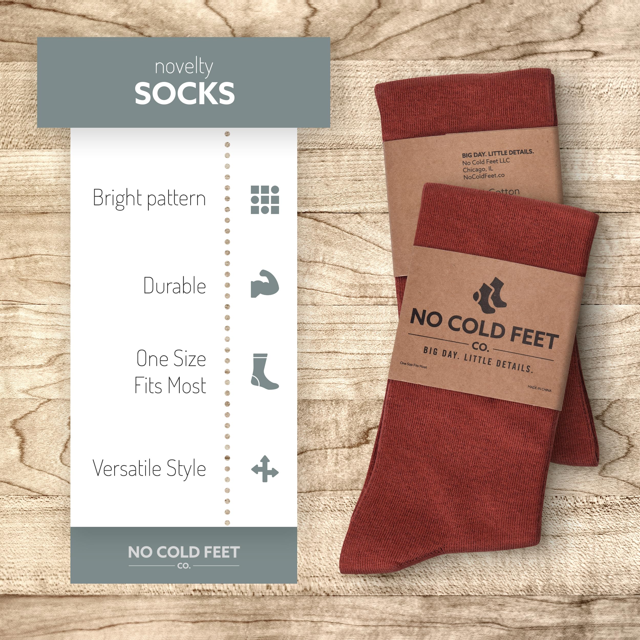 Fun Orange Colorful Novelty Socks for Men - 8 Pack Dress Casual Formal Groomsmen Wedding Socks - Perfect for Parties, Gifts & Everyday Wear