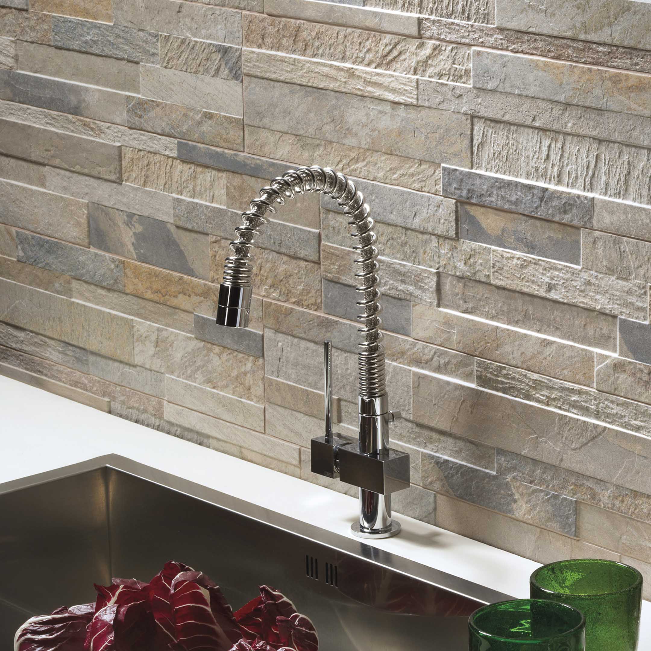 Cubics Ledger Panel Wall Tile - Modern 3D Textured Tile for Kitchen Backsplash, Bathroom & Living Room Accent Wall | Waterproof & Easy to Clean