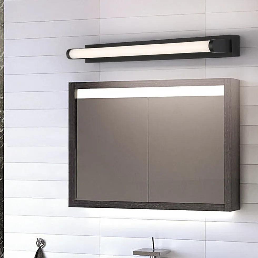 Black LED Tube Wall Lights for Bathroom - Modern Waterproof Vanity Lighting for Mirror, Shower, and Makeup Area
