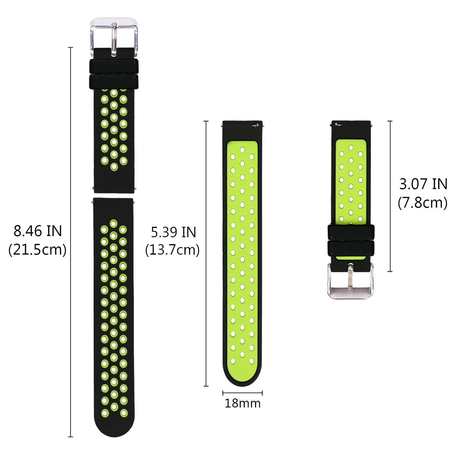 Universal 18mm 20mm 22mm 24mm Quick Release Silicone Watch Band - Durable Rubber Replacement Strap for Men & Women - Perfect for Sports, Fitness & Everyday Wear