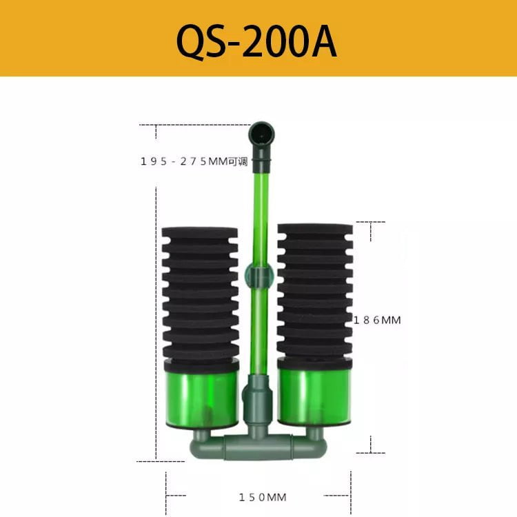 QANVEE Bio Sponge Filter & Sponge Replacements for Aquariums (QS100A/QS200A) - Ideal for Fish Tanks, Shrimp Tanks & Aquatic Plant Setups