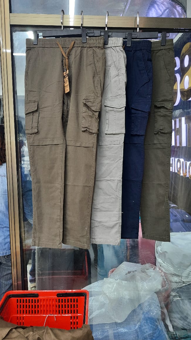 Stylish Men's Casual Cargo Pants with Adjustable Drawstring Waist - Perfect for Outdoor Activities, Work & Everyday Wear
