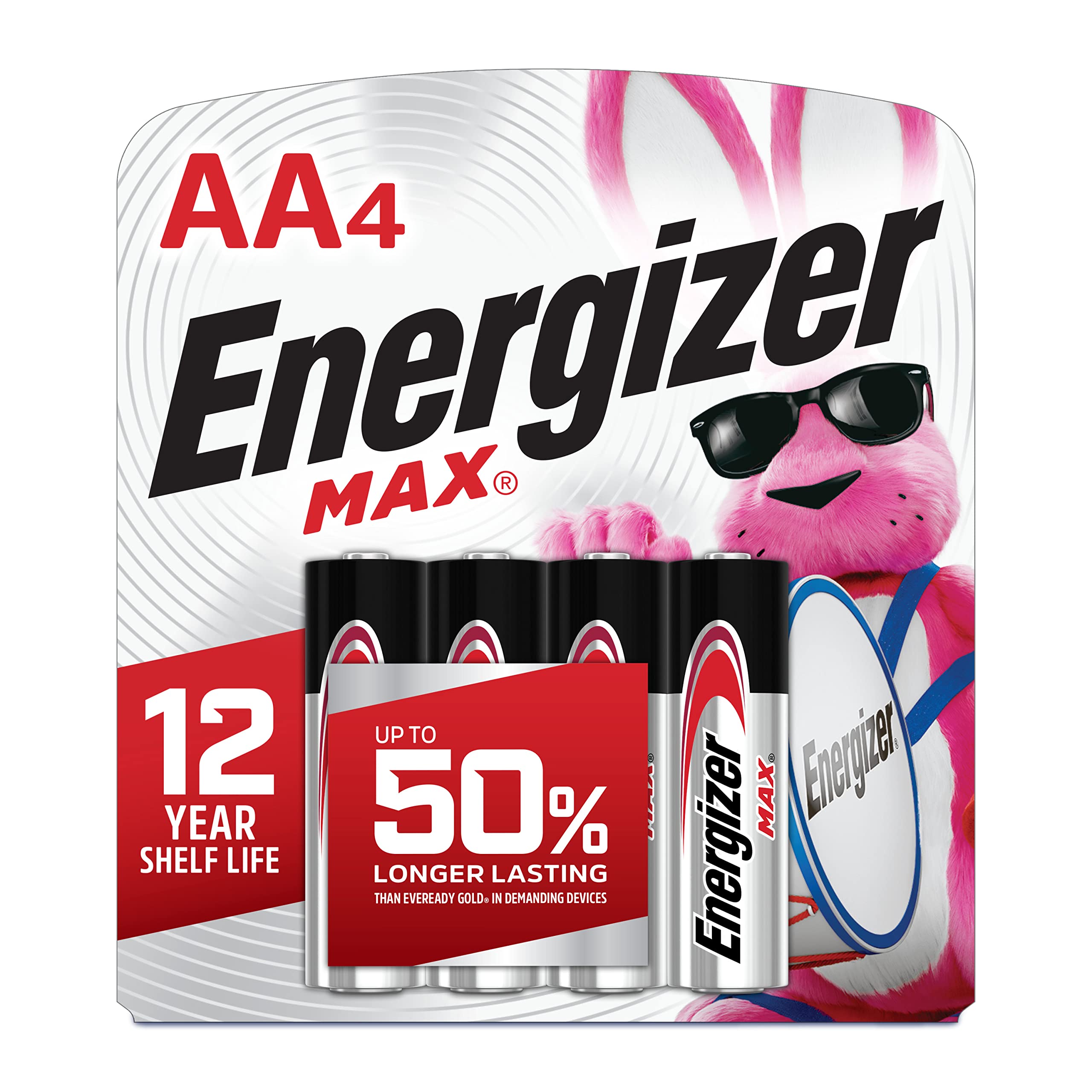 Energizer AA Alkaline Batteries 4-Pack - Long-Lasting Power for Toys, Flashlights, and Remote Controls