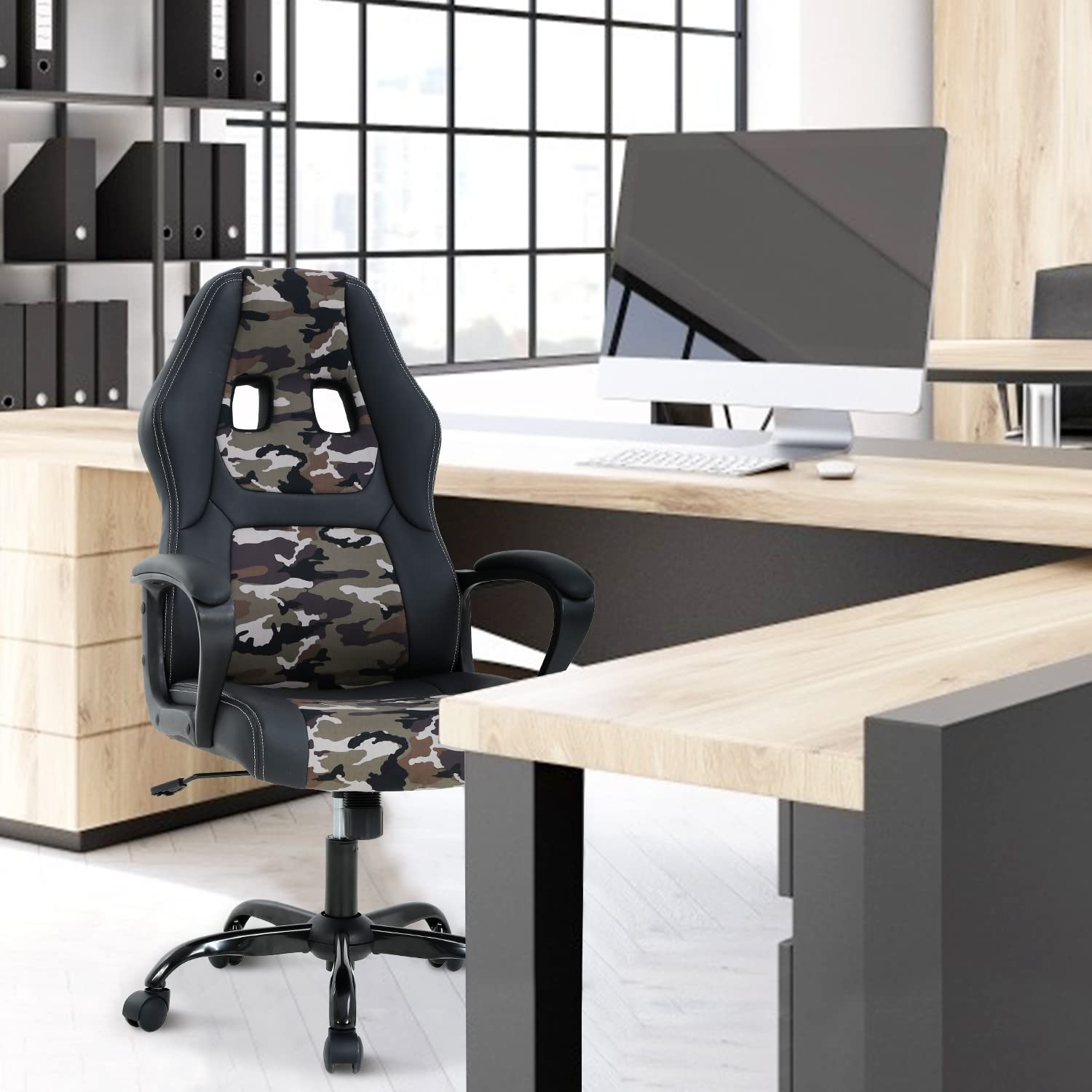 Upgraded Ergonomic High Back Gaming Chair - PU Leather Racing Style Office Chair with Adjustable Lumbar Support & Headrest - Swivel Rolling Computer Desk Chair for Home Office, Gaming Room & Esports Setup - Perfect for Long Gaming Sessions & Remote Work