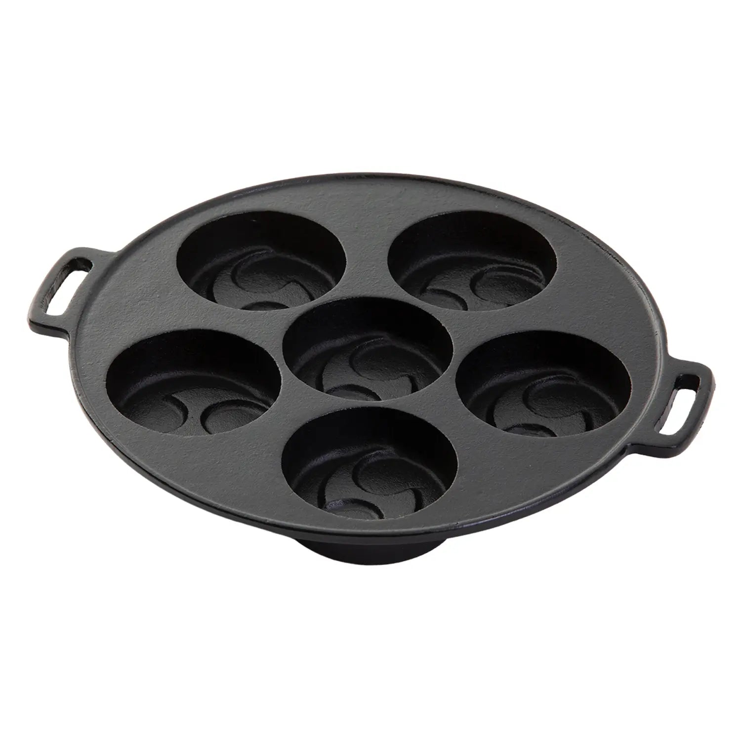 Premium Asahi Chuzo Cast Iron 6-Piece Obanyaki Pan Set - Traditional Tomoe Pattern for Japanese Pancakes, Taiyaki & Desserts - Perfect for Home Baking, Tea Parties & Asian Cuisine