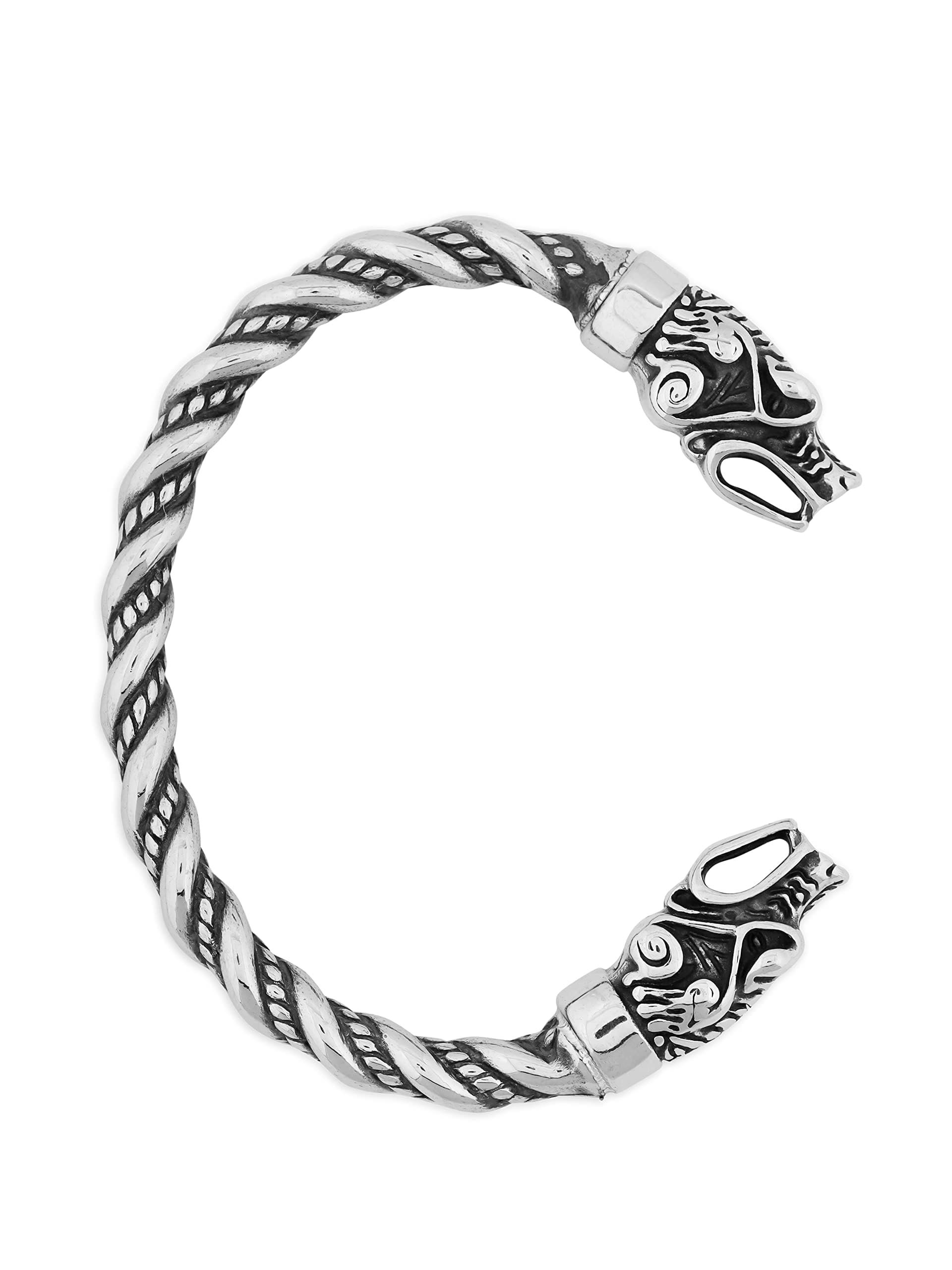 HAQUIL Stainless Steel Viking Twisted Cuff Bracelet for Men - Norse Arm Ring Jewelry Gift - Perfect for Viking Lovers, Cosplay, and Medieval Reenactments