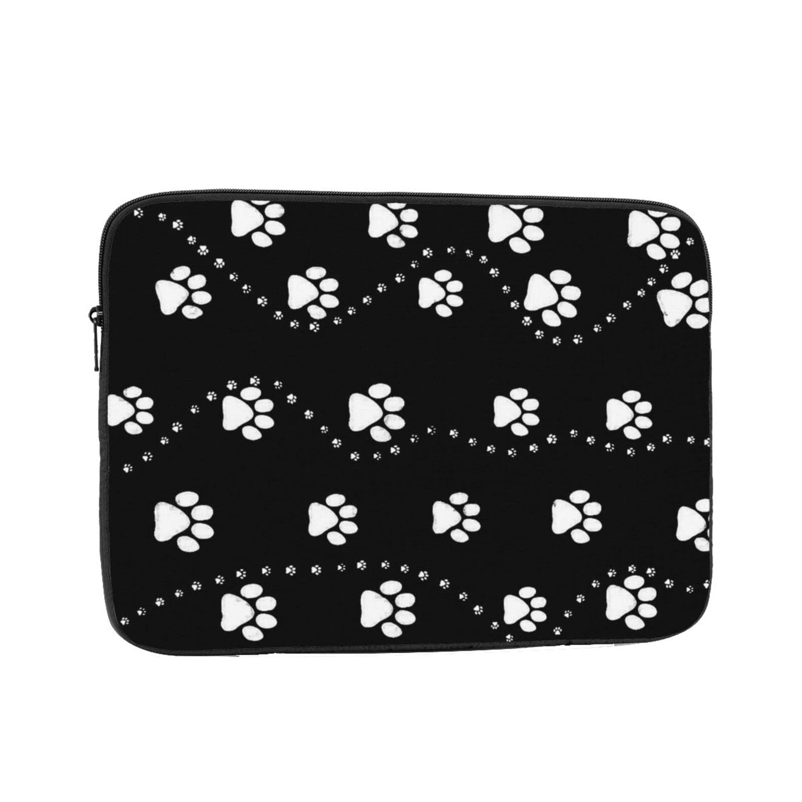Smooth Polyester 17 Inch Laptop Sleeve - Cute Dog Paw Print Design, Shockproof Notebook Case Bag for MacBook, Dell, HP - Perfect for Work, School & Travel