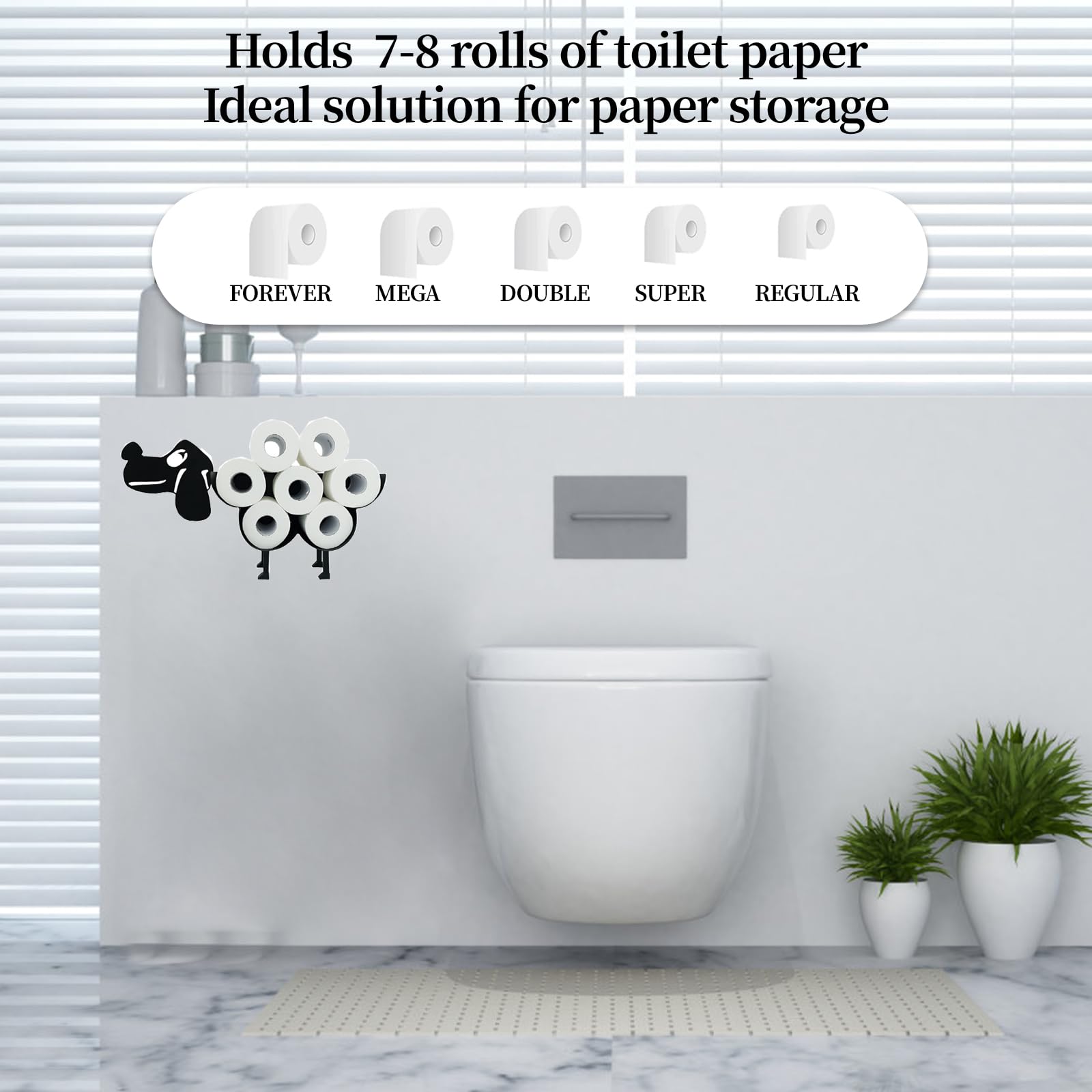 Funny Dog Toilet Paper Holder - Decorative Iron Tissue Stand for Bathroom & Kitchen - Cute Dog-Themed Storage Rack for Paper Rolls (Black) - Perfect for Pet Lovers' Home Decor
