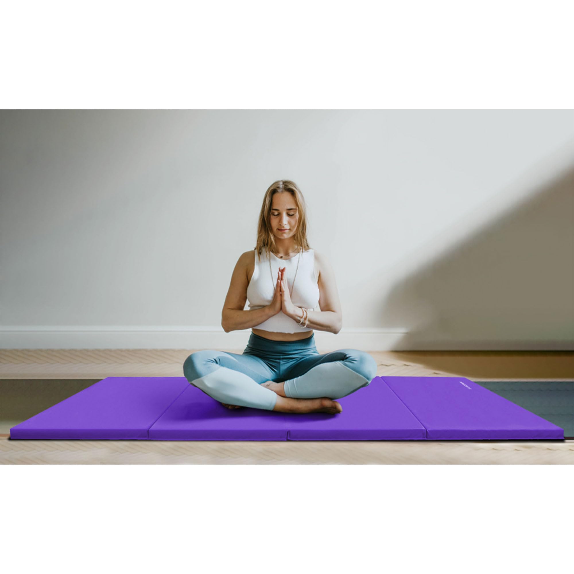 BalanceFrom Foldable Gymnastics Mat for Home Gym, Exercise & Tumbling - Non-Slip Yoga Mat for Kids, Adults, Fitness & Martial Arts Training