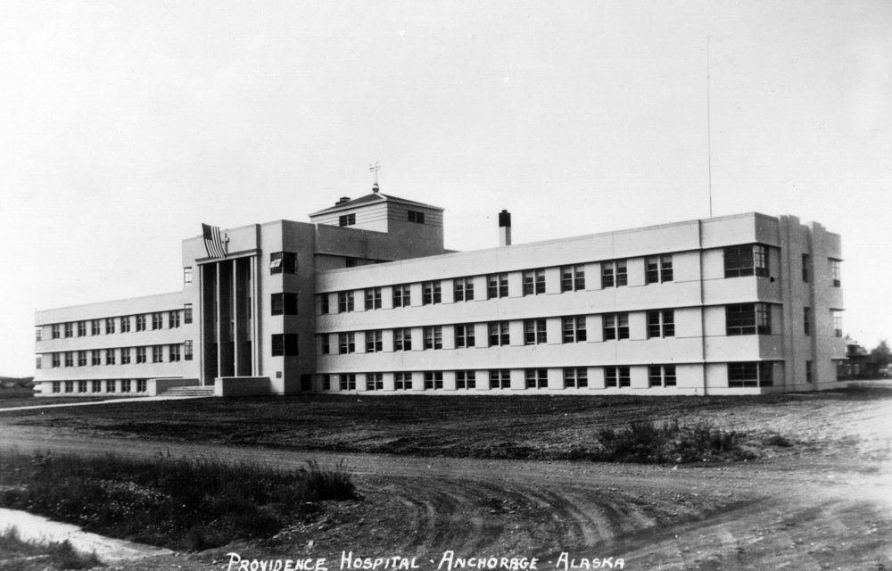 Alaska Providence Hospital Exterior Wall Art Poster - 12x18 Inches Framed Print for Home & Office Decor - Perfect for Living Room, Bedroom, or Clinic Waiting Area