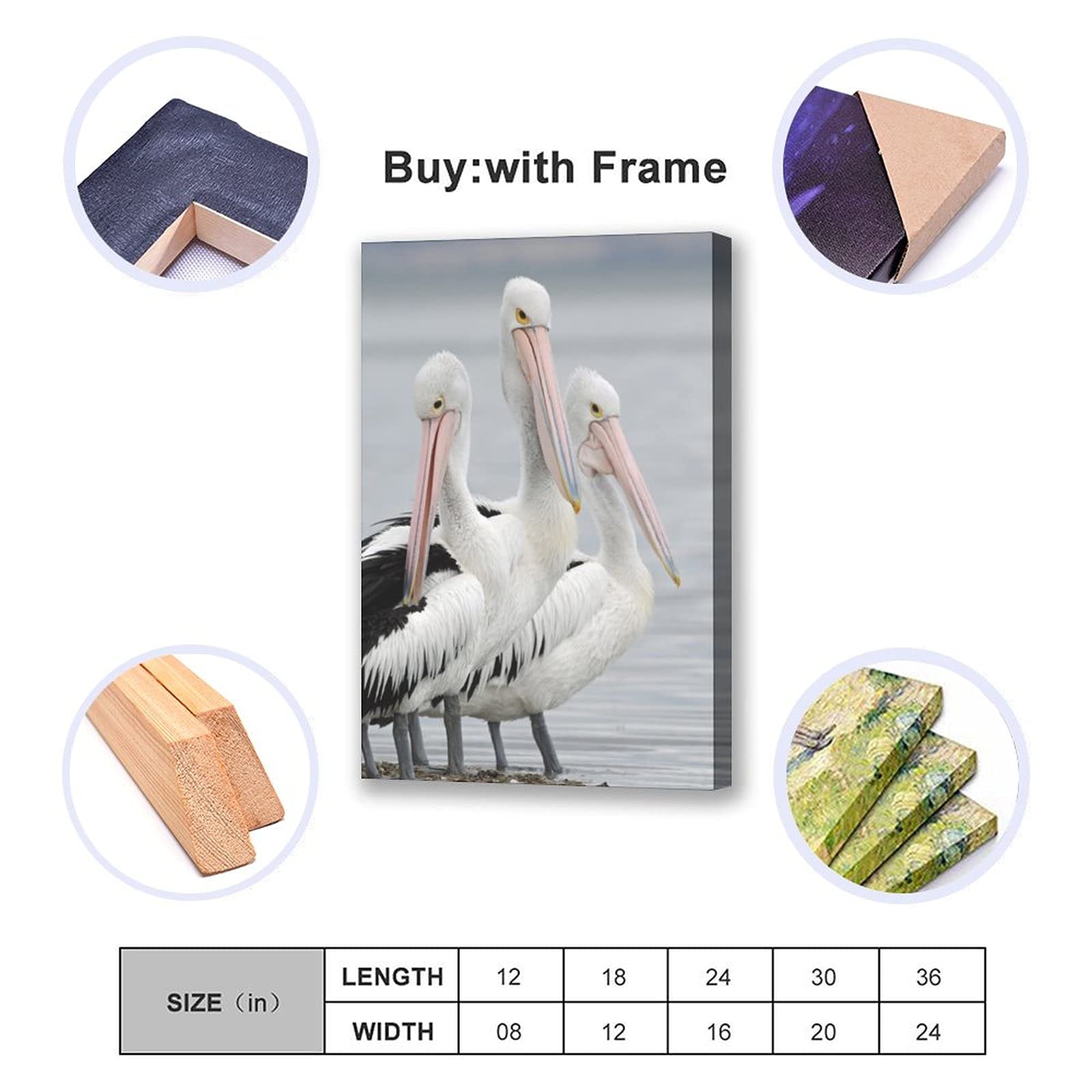 Great White Pelican & Toucan Canvas Wall Art - Vibrant Bird Painting for Living Room, Bedroom & Office Decor - Perfect Gift for Nature Lovers & Home Decoration