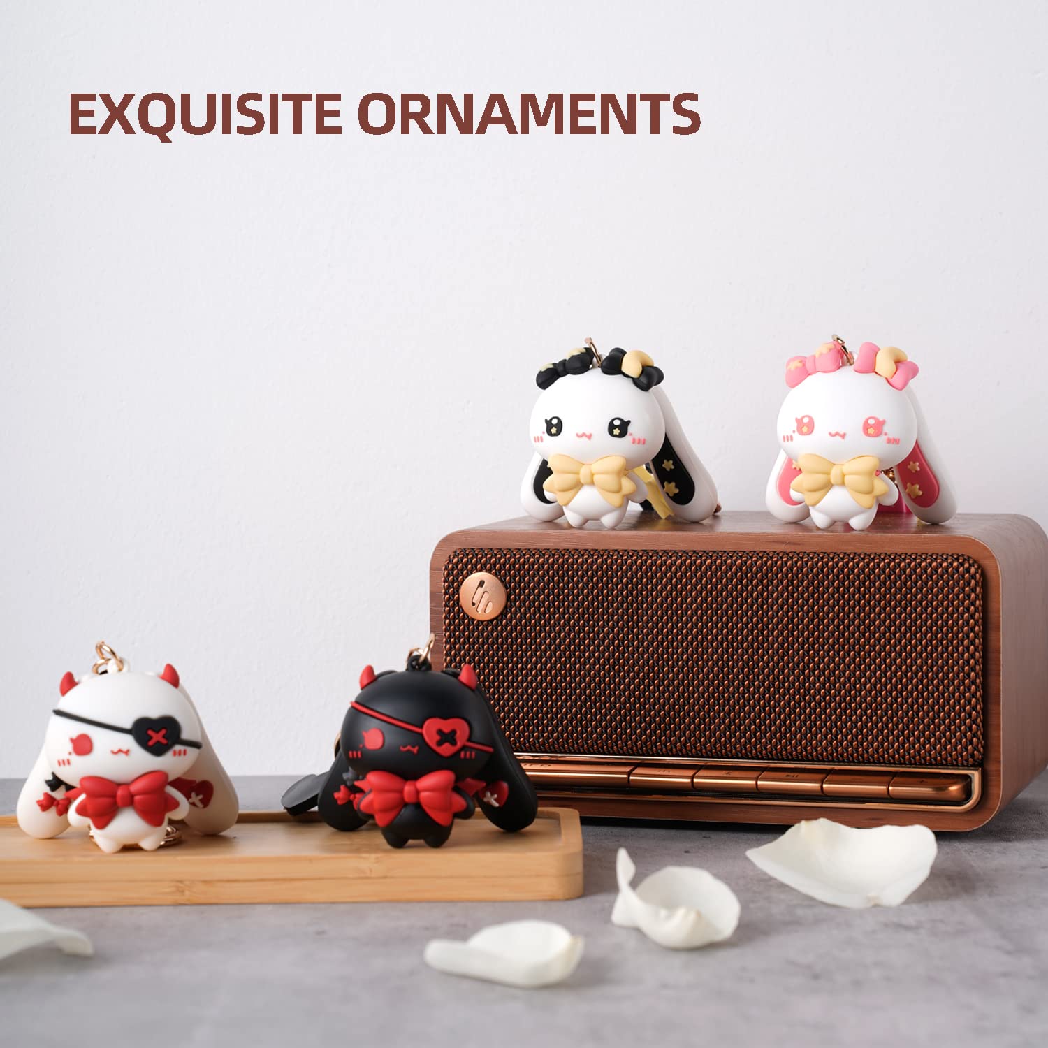 Kawaii Anime Star-Moon Rabbit & Demon Rabbit Keychain - Cute Key Ring for Backpack, Purse, Bag Charm & Gift for Anime Lovers | Perfect for Cosplay, School, Travel & Everyday Use