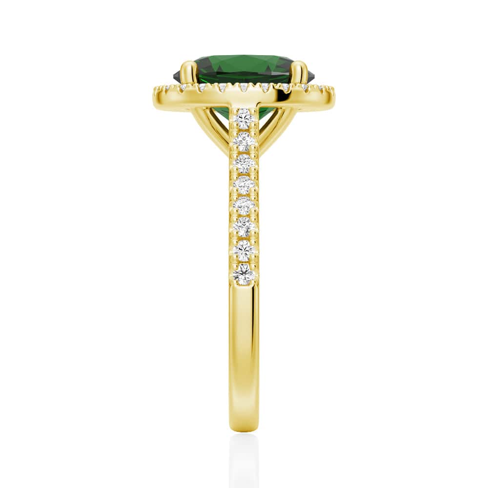 2 Carat Oval Emerald Halo Engagement Ring - Vintage Inspired Wedding Band for Women - Perfect for Proposals, Anniversaries & Special Occasions