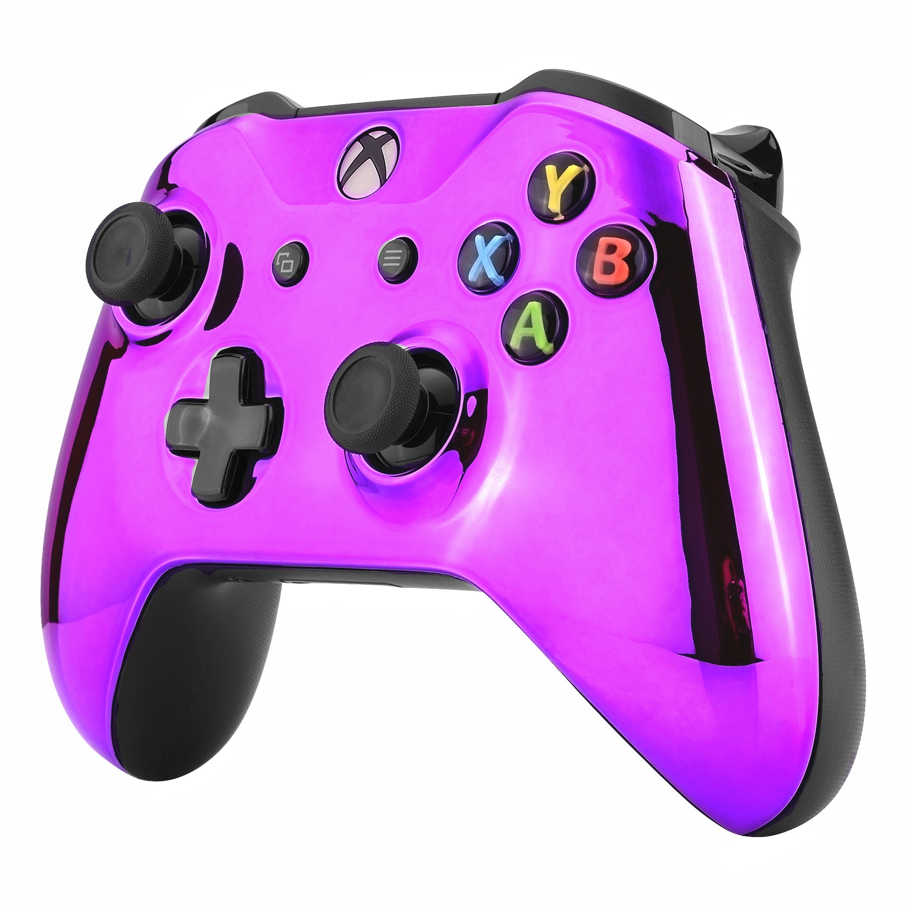 eXtremeRate Chrome Purple Front Housing Shell Faceplate for Xbox One S & Xbox One X Controller (Model 1708) - Replacement Cover with Premium Finish - Perfect for Gaming, Customization & Controller Repair