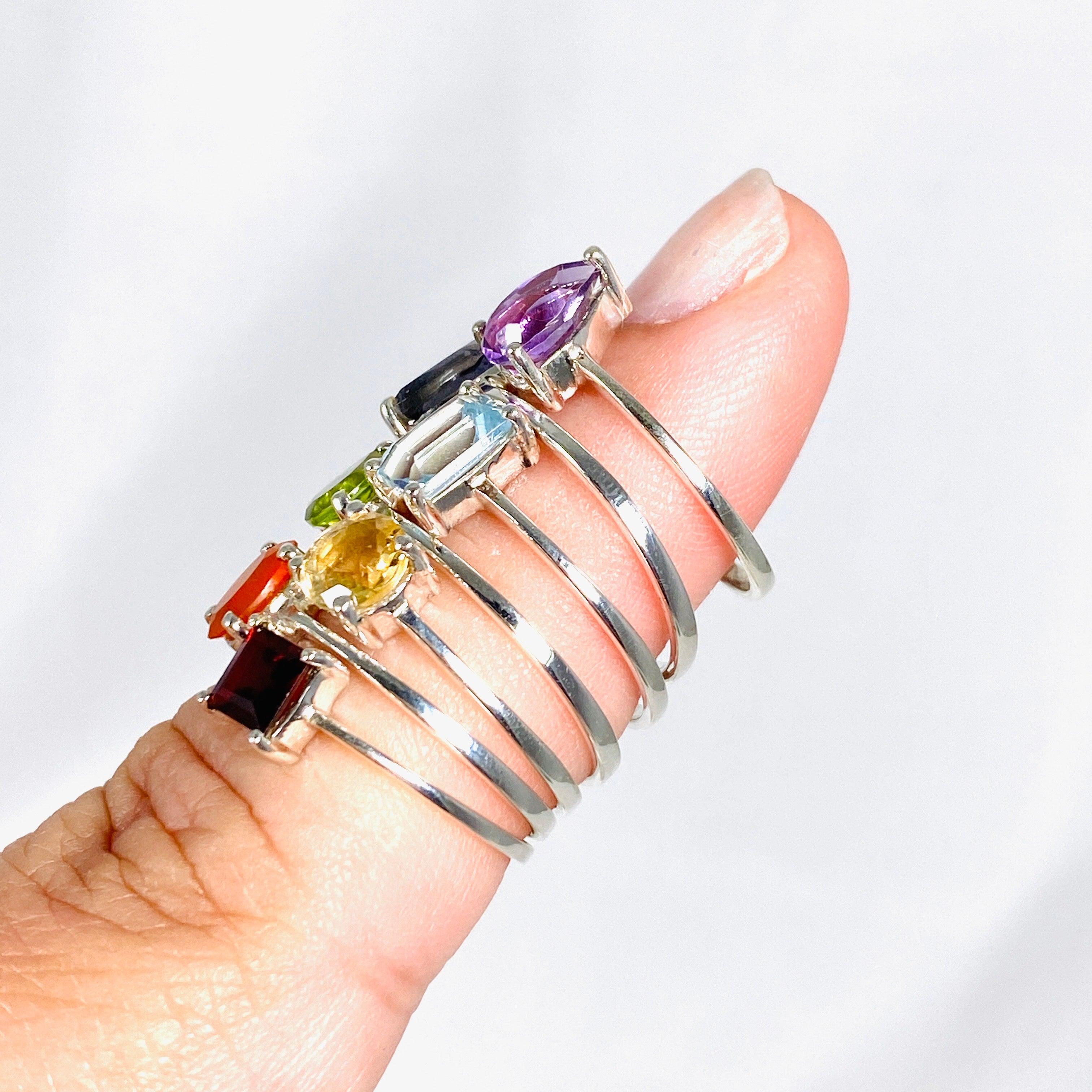 7 Chakra Healing Rings Set for Women - Spiritual Energy Balance & Meditation Jewelry - Perfect for Yoga, Reiki, and Mindfulness Practices