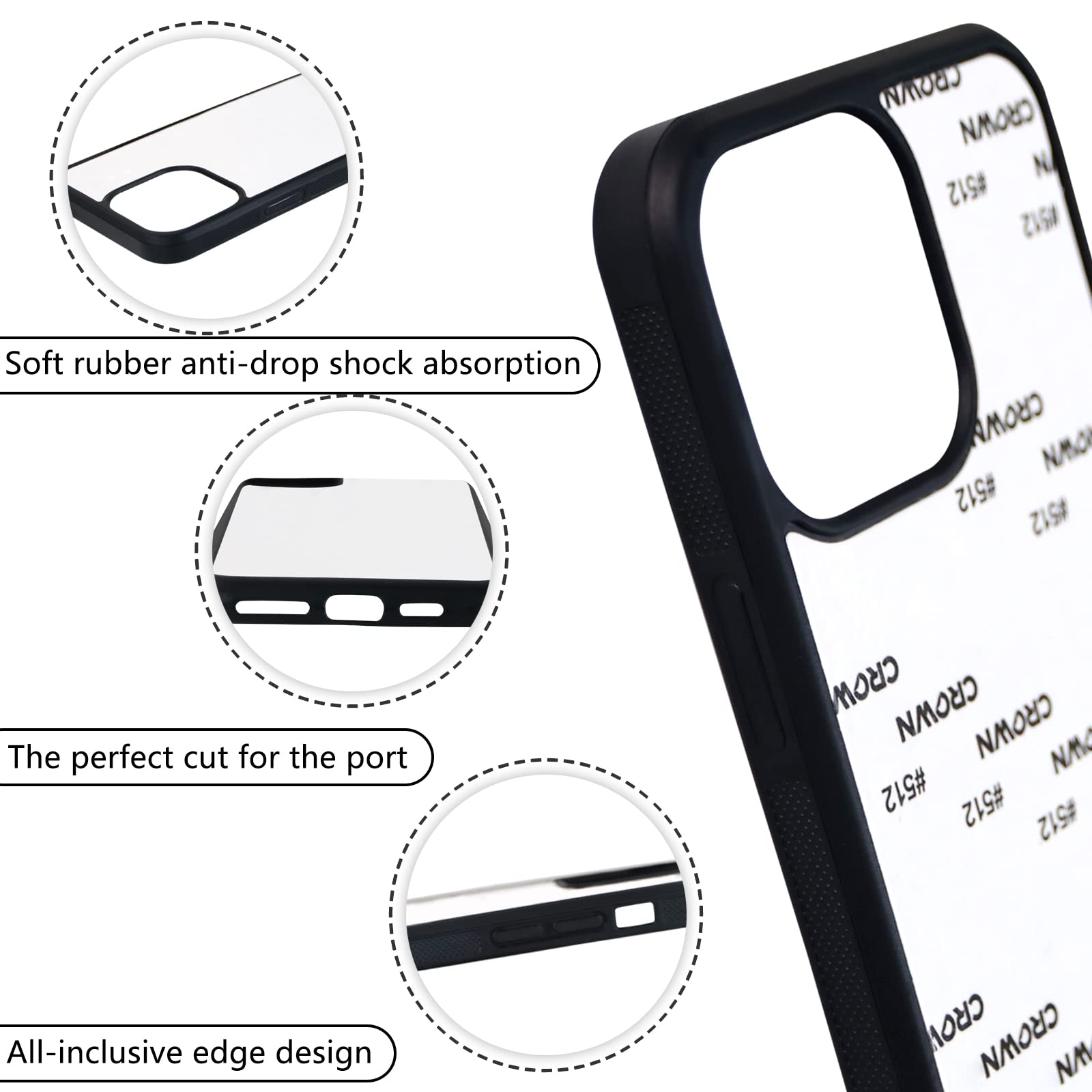 5-Pack Sublimation Phone Case for iPhone 13 Mini 5.4 Inch - Printable Blank Phone Covers for DIY Customization - Perfect for Personalized Gifts, Photo Printing & Creative Projects