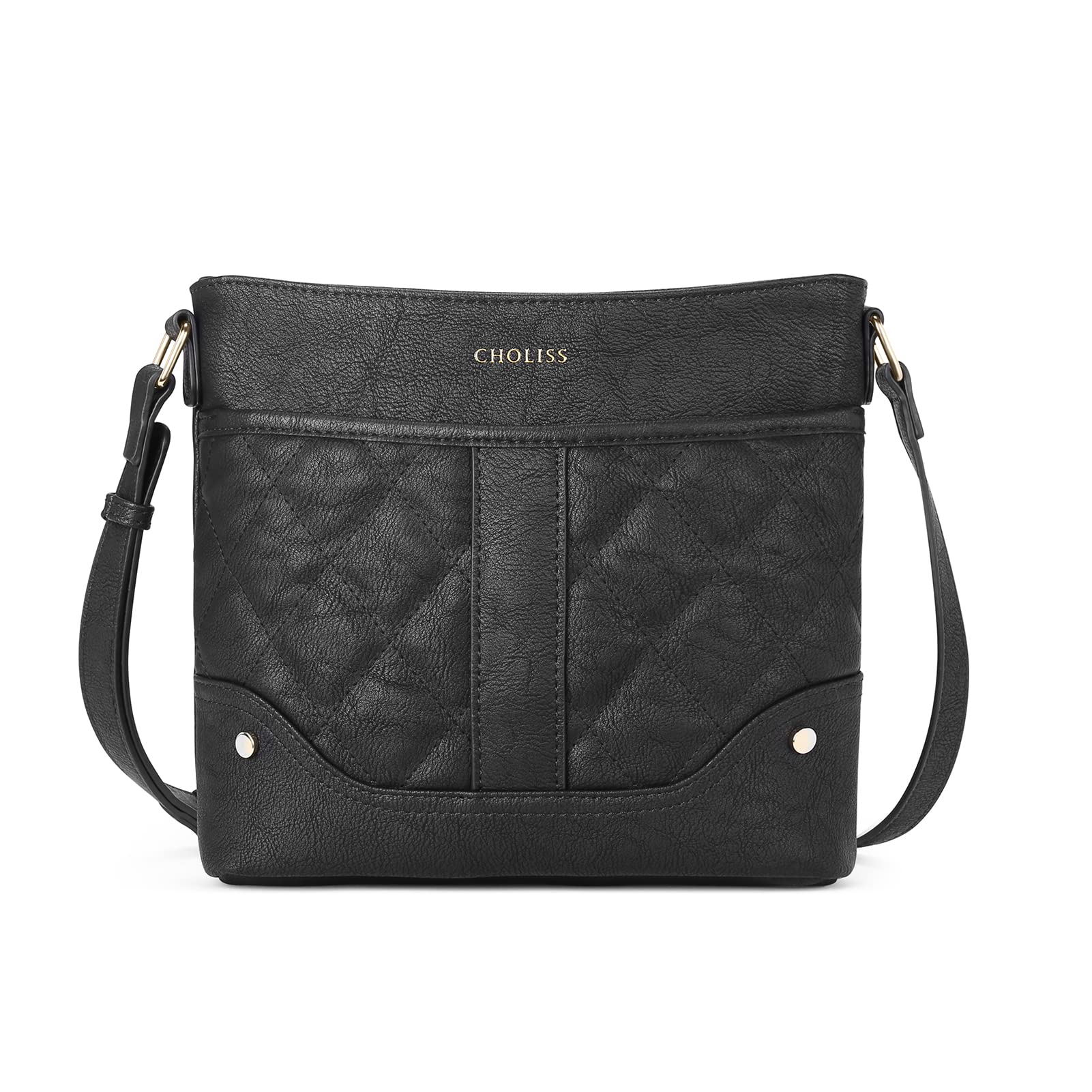 CHOLISS Women's Crossbody Purse with Zipper Pocket - Medium Size Adjustable Strap Retro Leather Shoulder Handbag for Everyday Use, Work & Travel