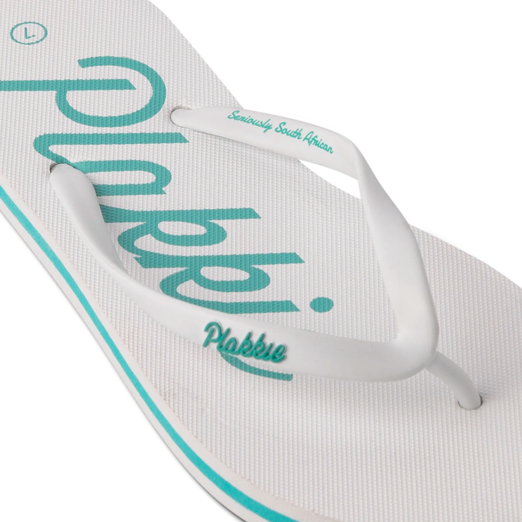 Plakkie Port Saint Johns Women's Sandals - Comfortable White & Mint Flip Flops for Beach, Pool, and Summer Outings