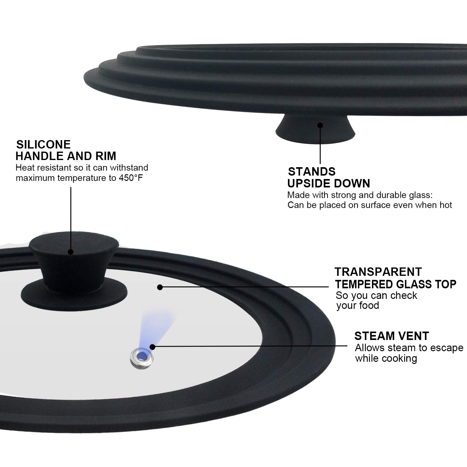 Universal Glass Lid for Pots, Pans & Skillets - 11