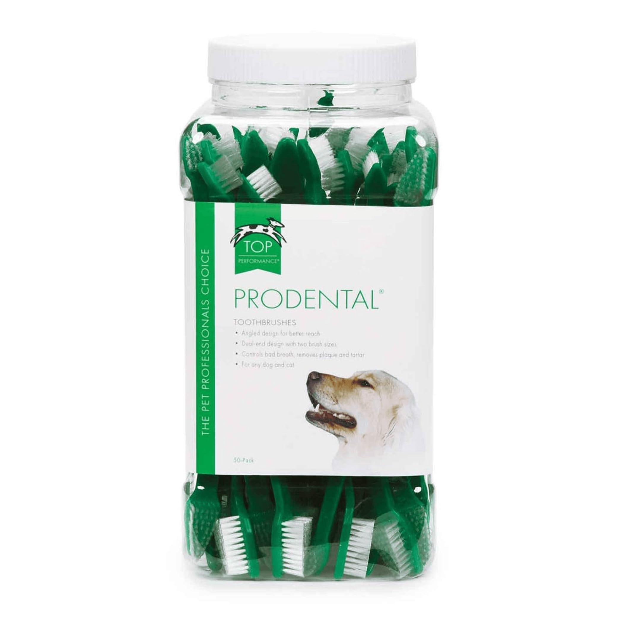 Premium Dual-Ended Toothbrushes for Dogs & Cats - 50 Pack ProDental Pet Toothbrush Set - Effective Teeth Cleaning for Small & Large Breeds - Perfect for Daily Oral Care & Veterinary Use