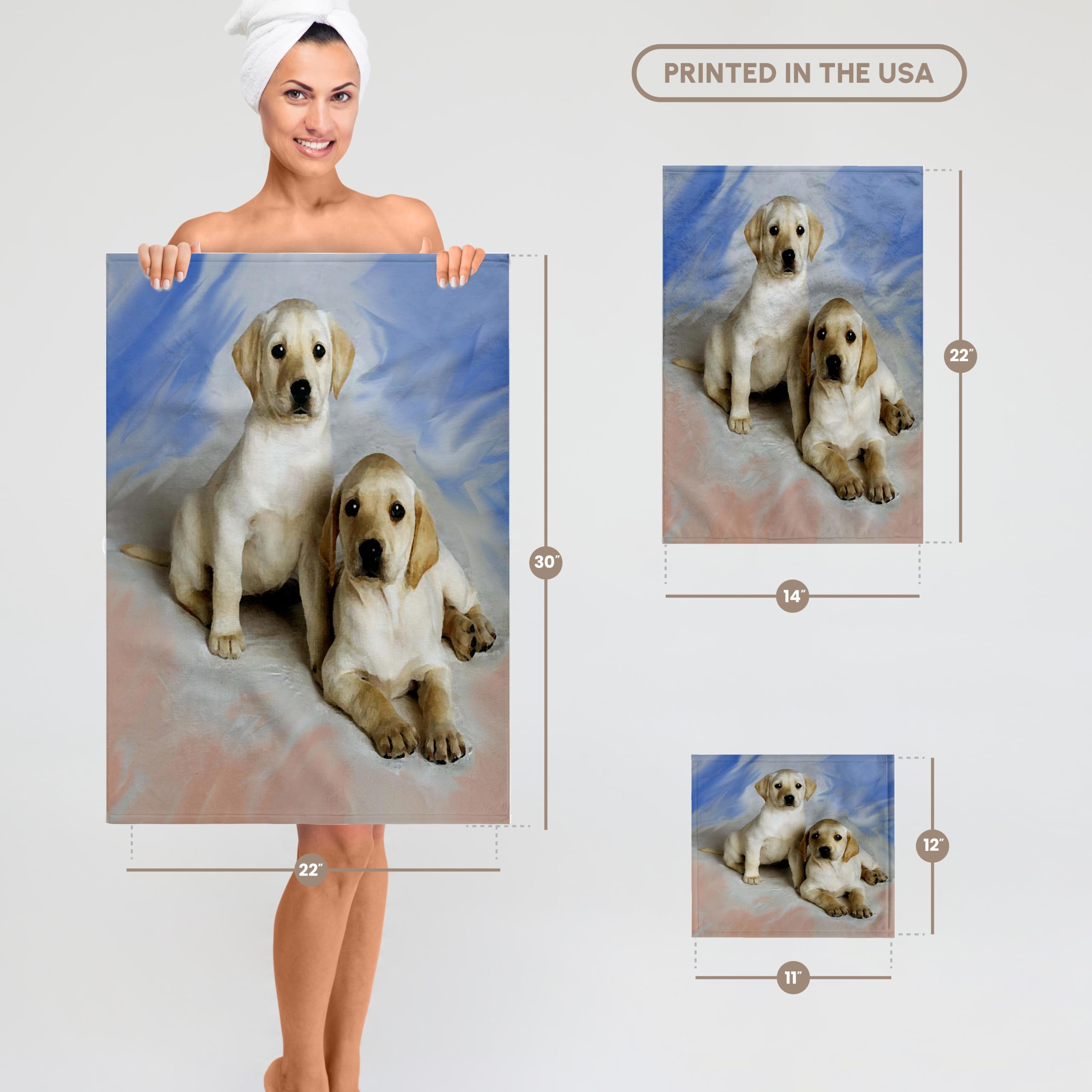 3D Rose Labrador Retriever Dog Towel - 15
