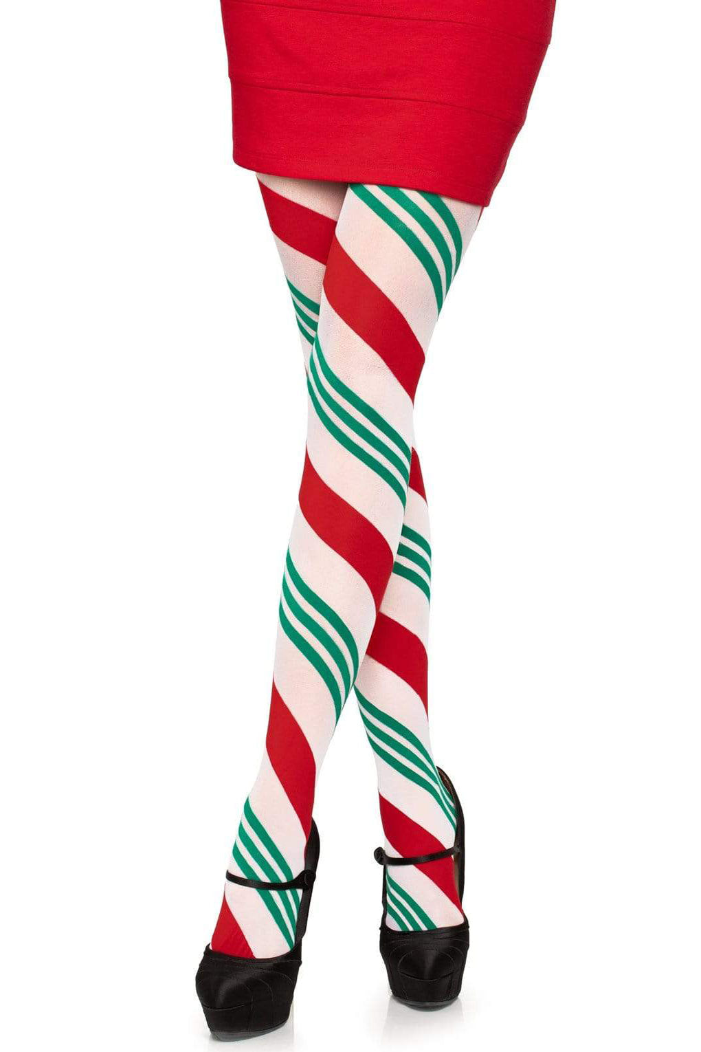 Candy Cane Christmas Pantyhose - Festive Holiday Tights for Women - Perfect for Xmas Parties, Secret Santa Gifts & Winter Outfits