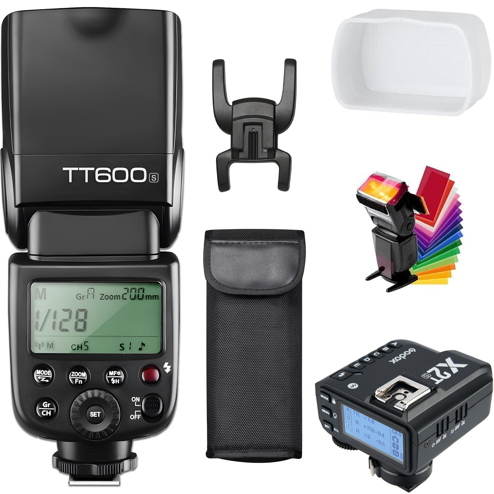 Godox TT600S High-Speed Sync 1/8000s 2.4G Wireless Flash Speedlite with X2T-S Trigger for Sony Cameras - Perfect for Portrait, Wedding & Studio Photography with Diffuser, Filter & USB LED Light