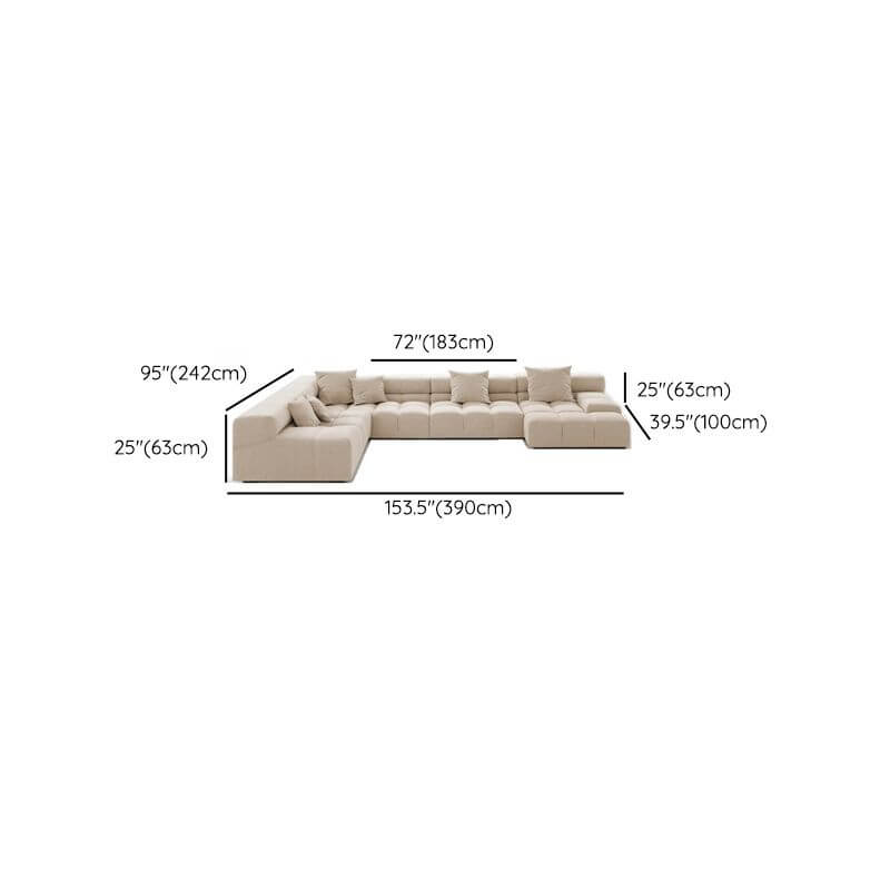 Modern L-Shaped Sectional Sofa with Armrests - Tan Fabric Living Room Couch for Small Spaces | Perfect for Apartments, Lofts & Cozy Family Rooms