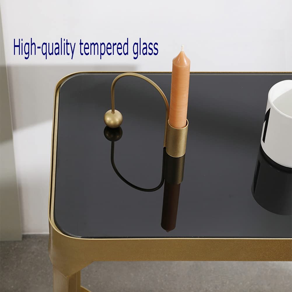 Modern C-Shaped Side Table with Metal Bracket - 50x30x55cm Sofa Coffee Table, Bedside Table & Living Room Storage Shelf (Black) - Perfect for Small Spaces, Apartment Decor & Coffee Cup Placement