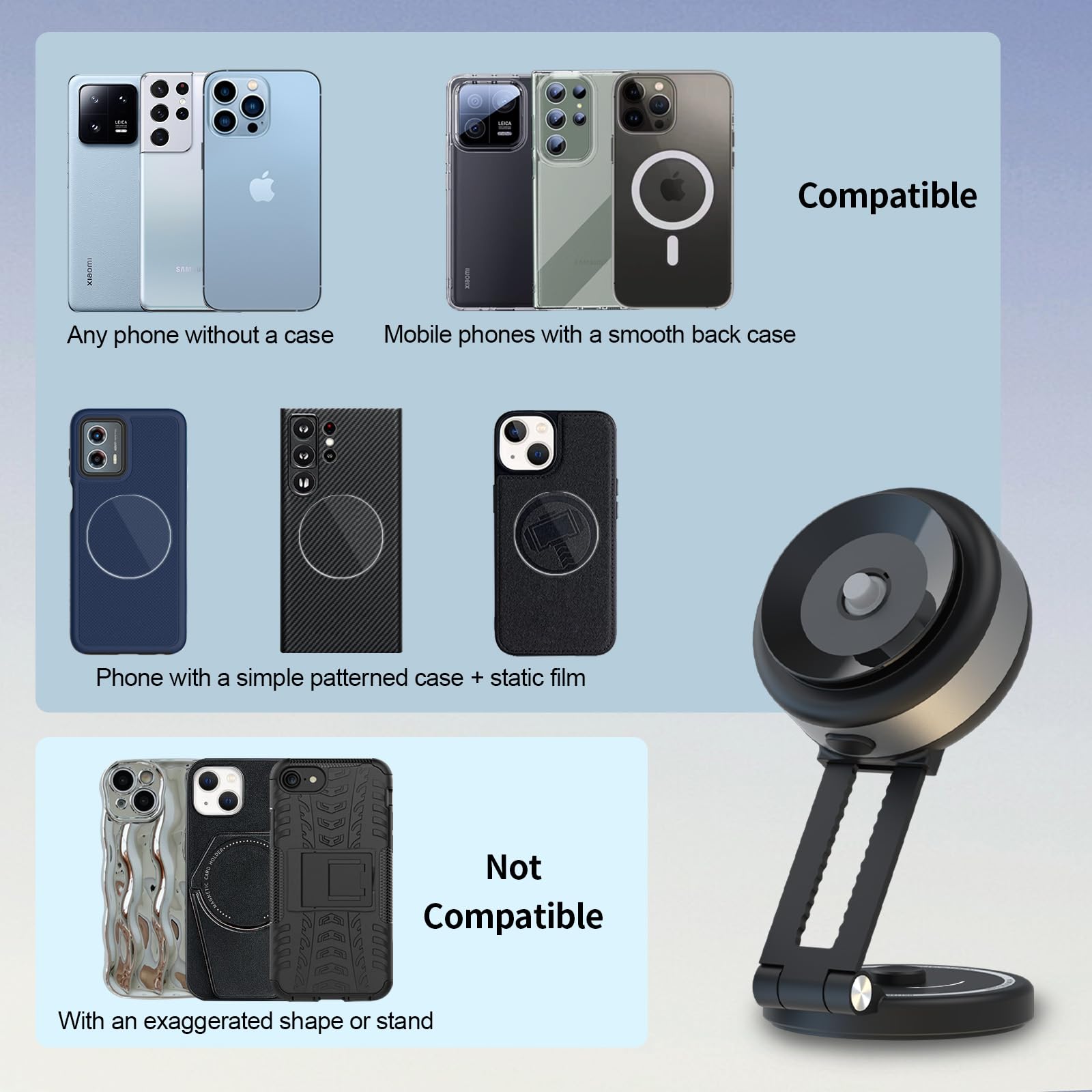 AOAO Tesla Model 3/Y/X/S Phone Mount Holder - Universal Vacuum Suction Car Phone Stand for All Smartphones - Perfect for GPS Navigation & Hands-Free Driving