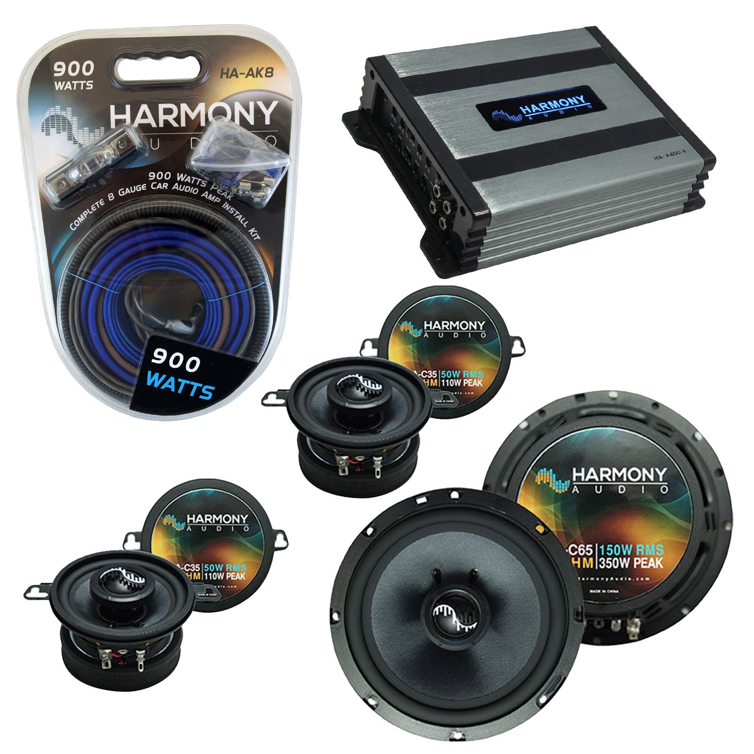 BMW Z4 2003-2008 Car Audio System - Harmony C65 & C35 Speakers with HA-A400.4 Amplifier Replacement Kit - Premium Sound Upgrade for Factory Speakers - Perfect for Road Trips & Music Lovers
