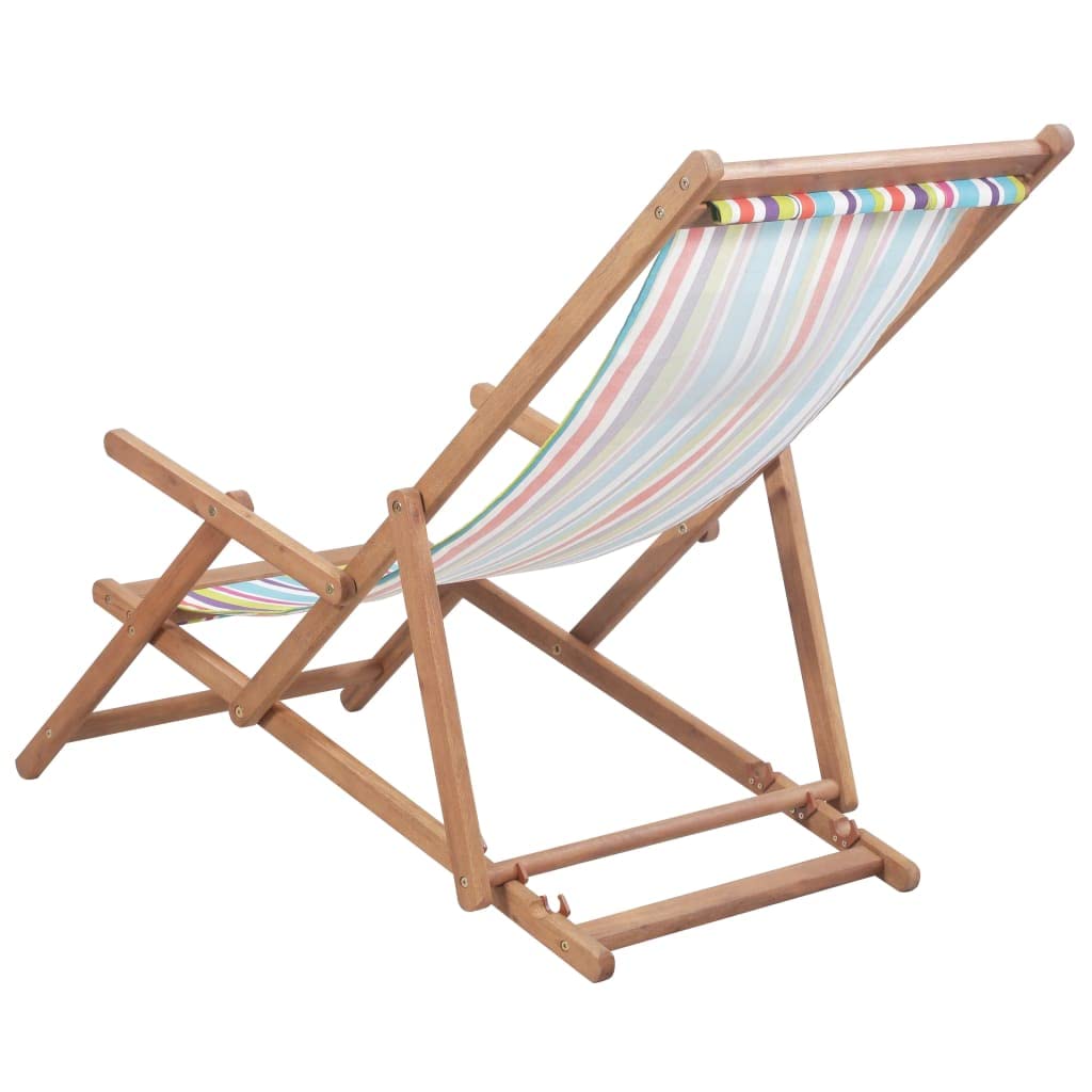 SKM Folding Beach Chair - Portable Wooden Frame with Durable Fabric, Lightweight & Compact for Outdoor, Camping, Picnic, Travel - Multicolor 3998